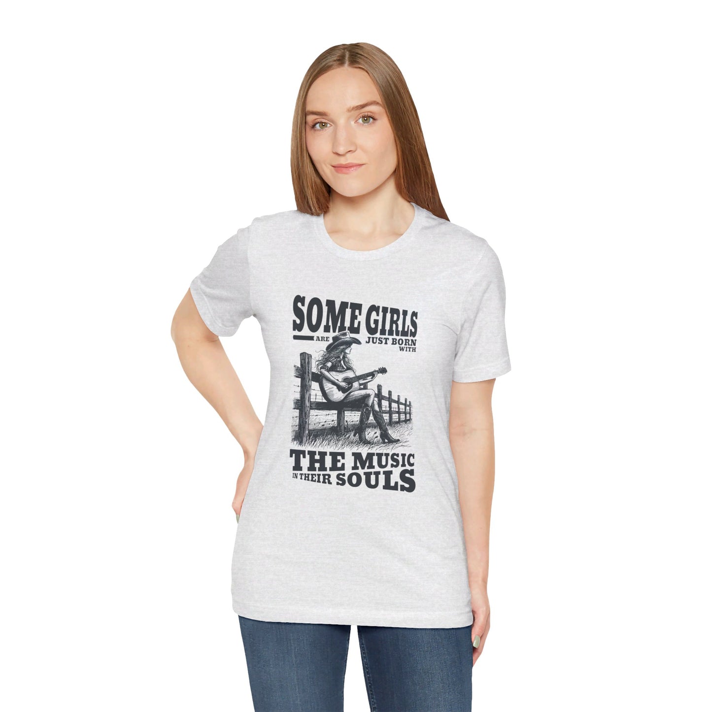 Music in Her Soul: Bella Canvas T-shirt with Cowgirl