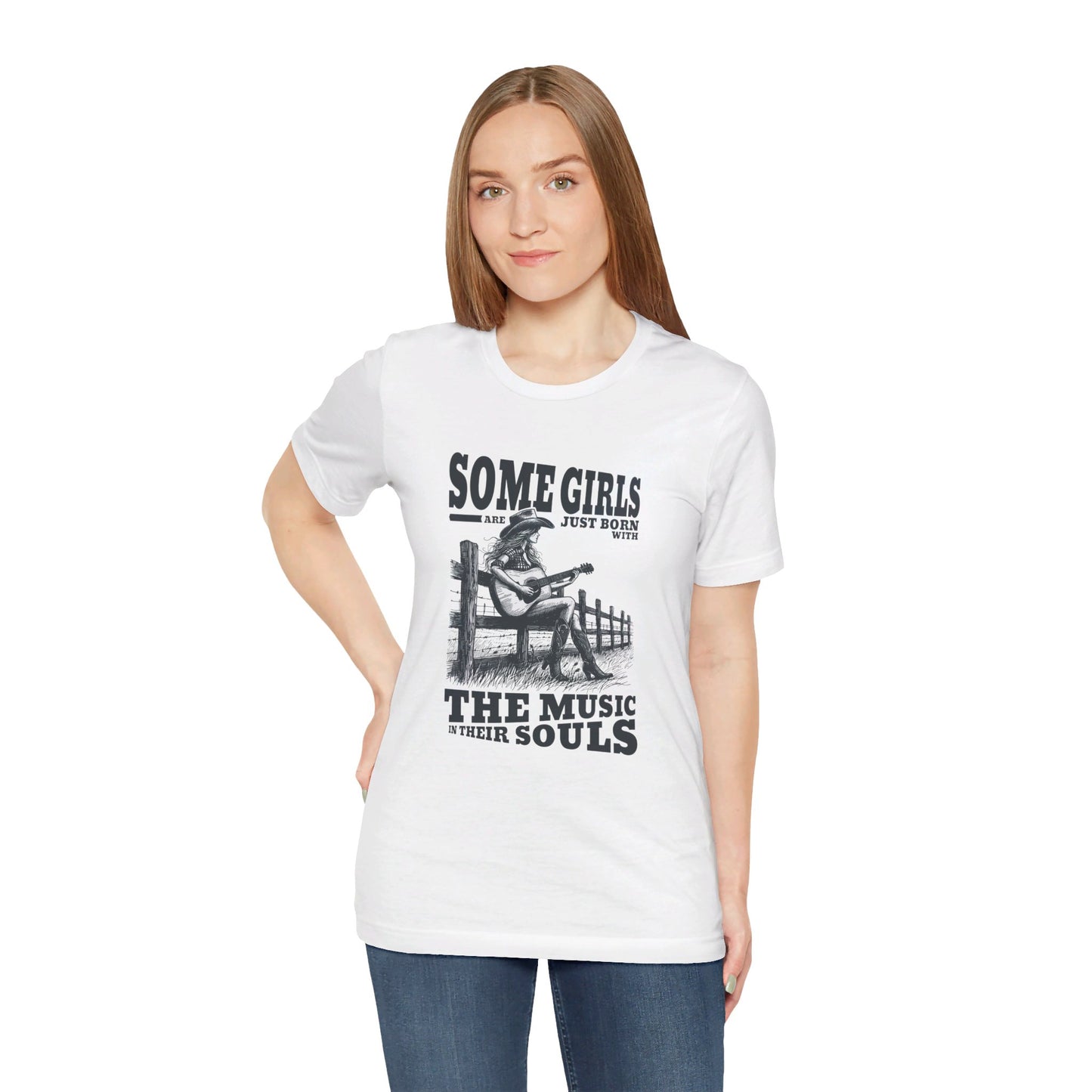 Music in Her Soul: Bella Canvas T-shirt with Cowgirl