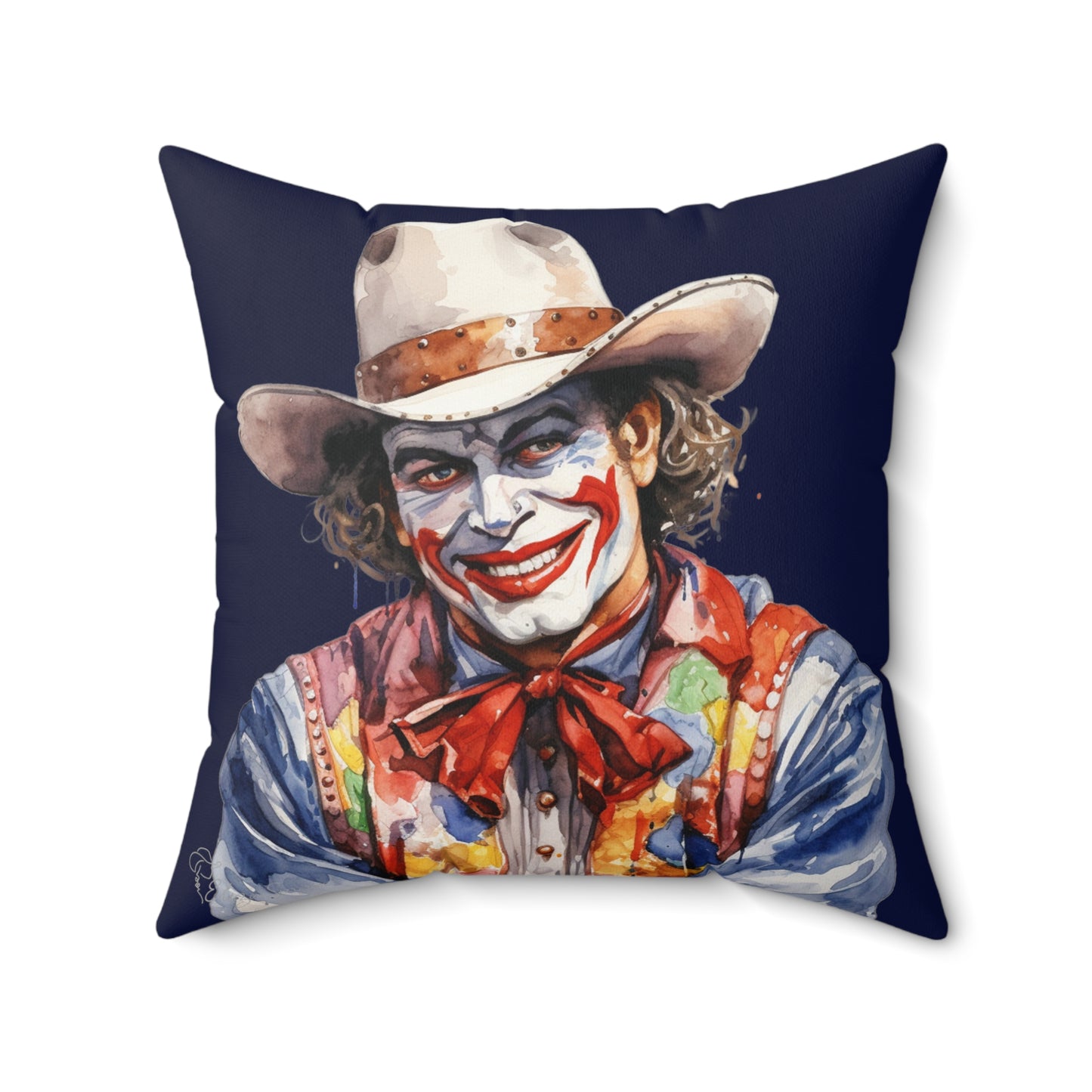 Dark Blue Rodeo Clown Indoor Pillow