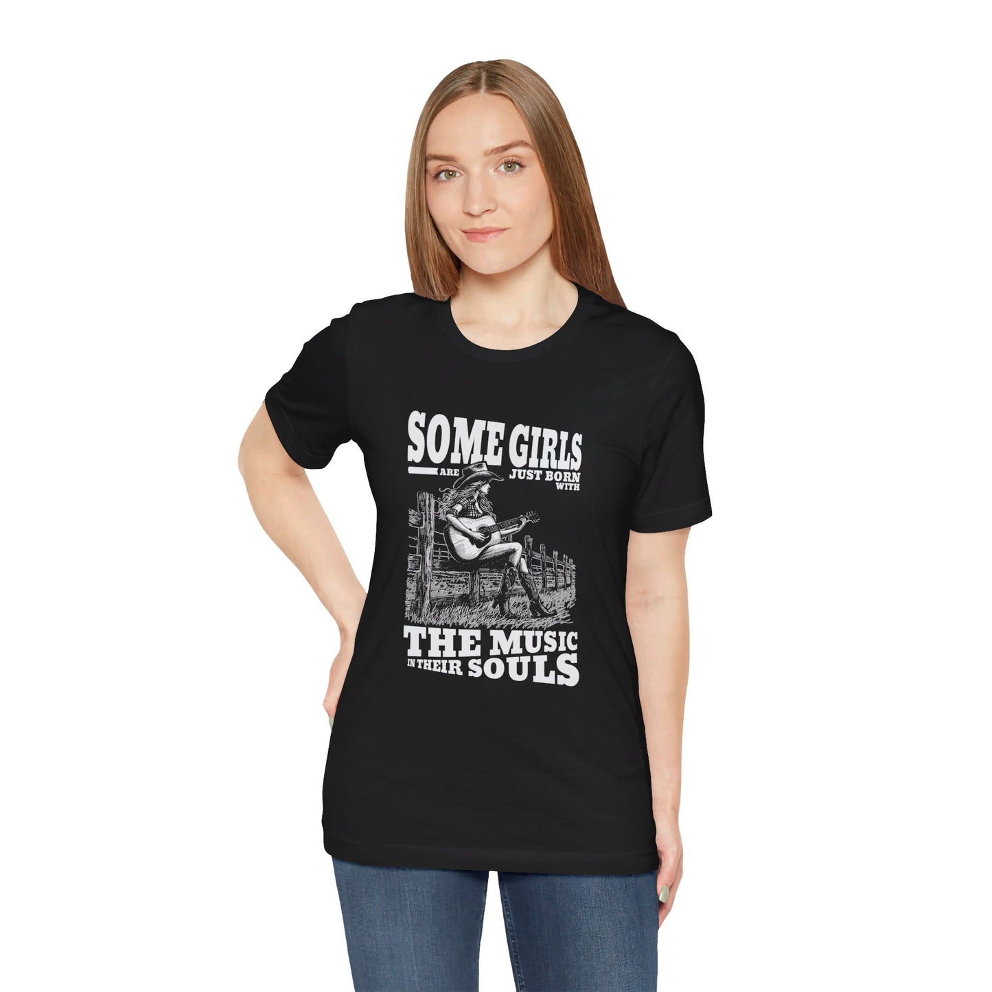 Music in Her Soul: Bella Canvas T-shirt with Cowgirl