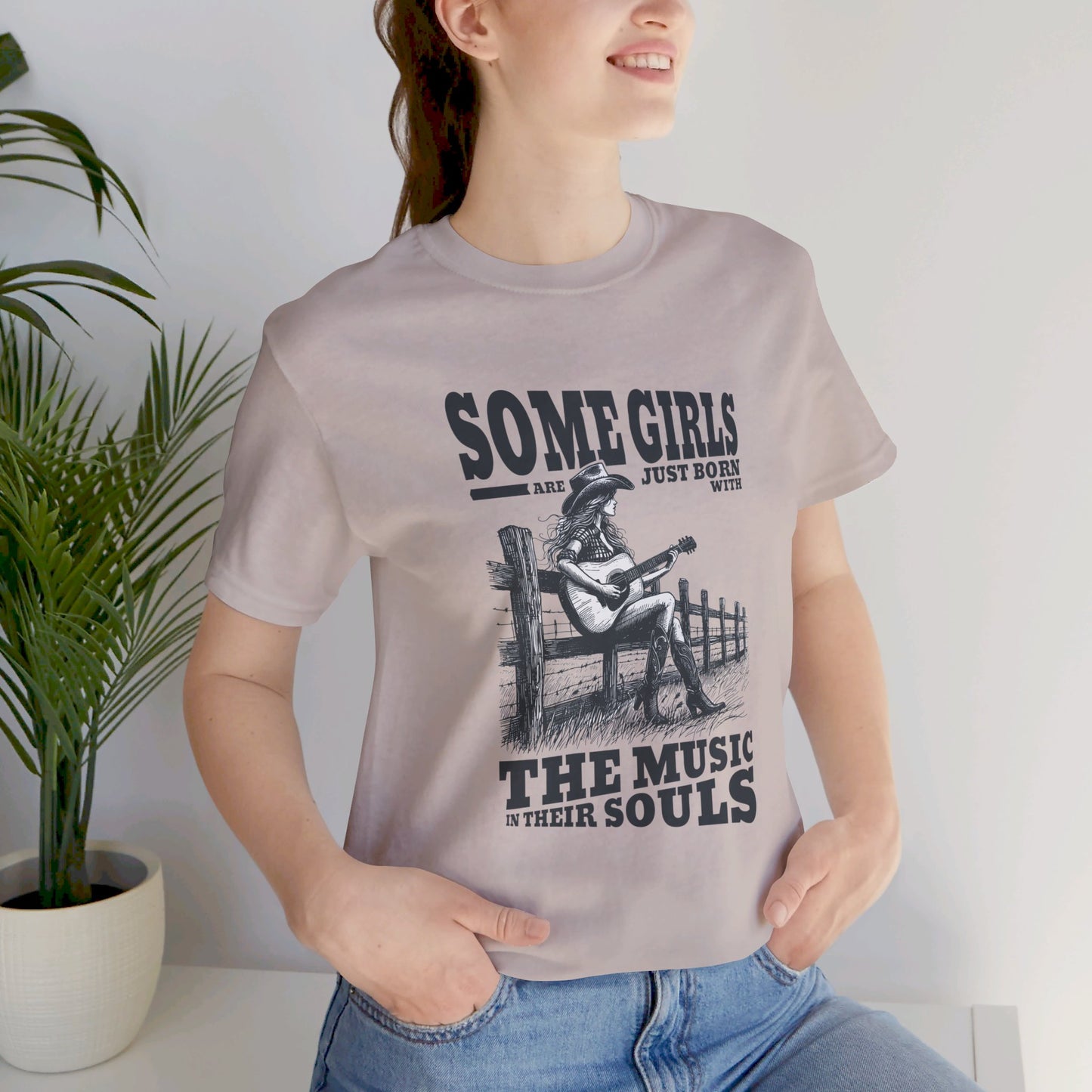 Music in Her Soul: Bella Canvas T-shirt with Cowgirl