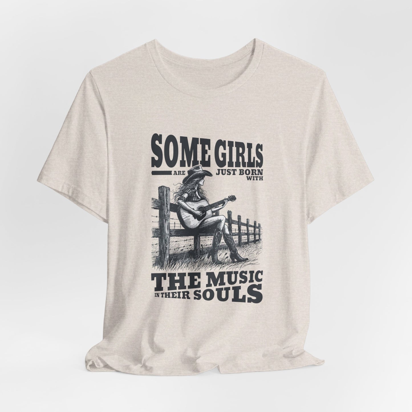 Music in Her Soul: Bella Canvas T-shirt with Cowgirl