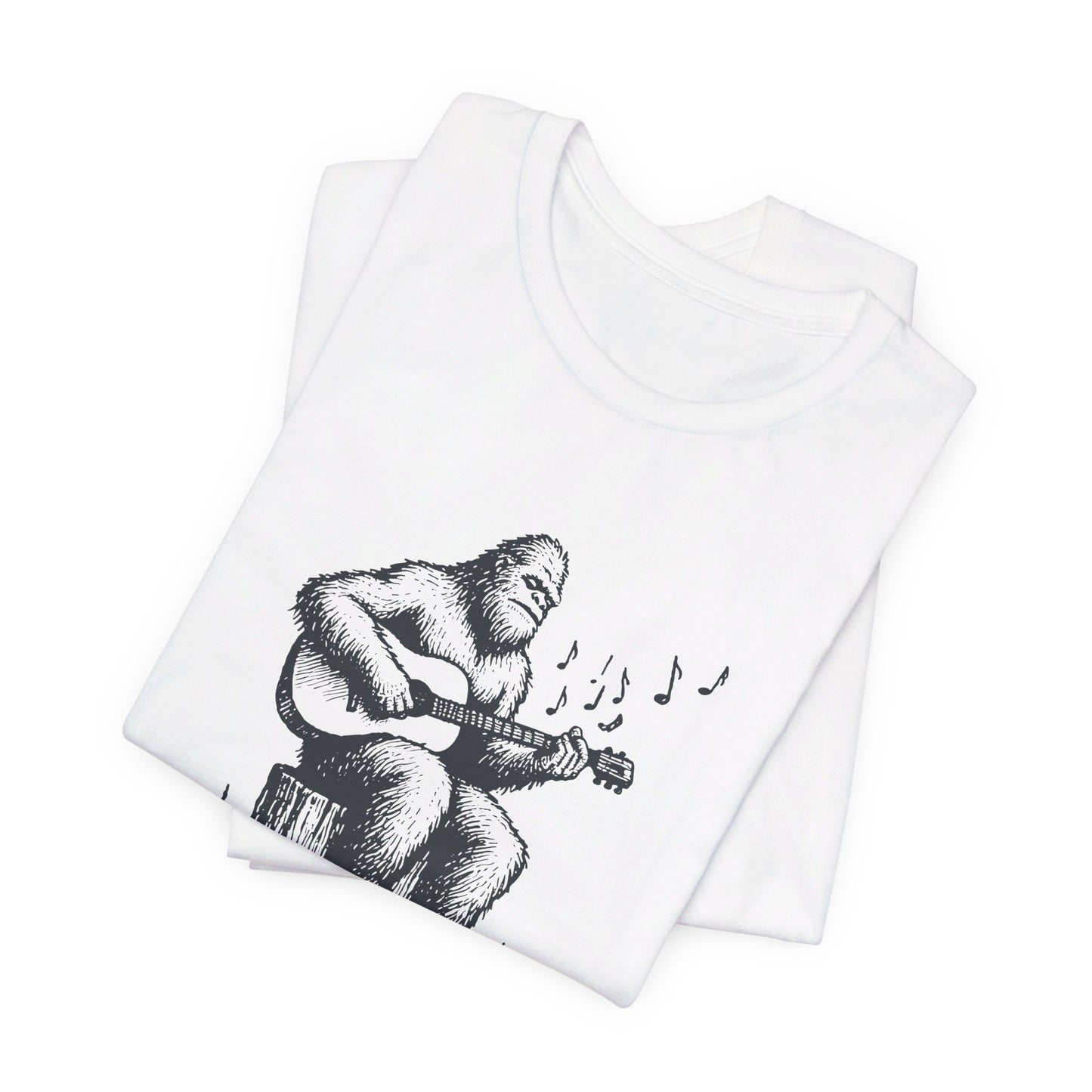 Sasquatch Serenade: Bella Canvas T-shirt with Bigfoot