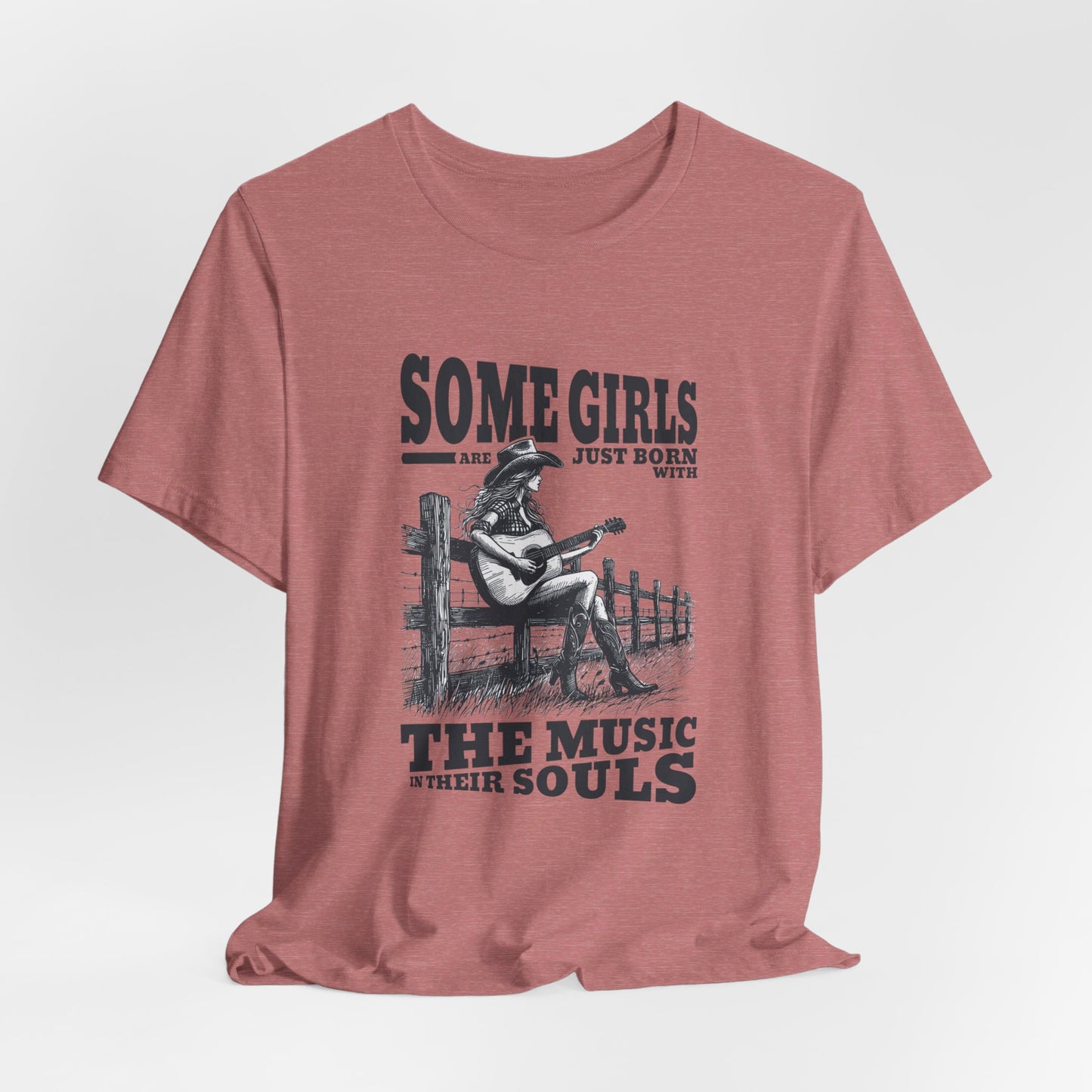 Music in Her Soul: Bella Canvas T-shirt with Cowgirl