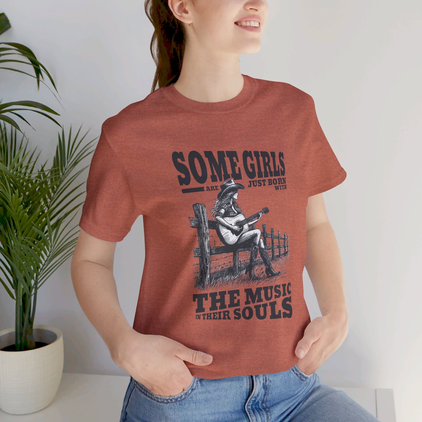 Music in Her Soul: Bella Canvas T-shirt with Cowgirl