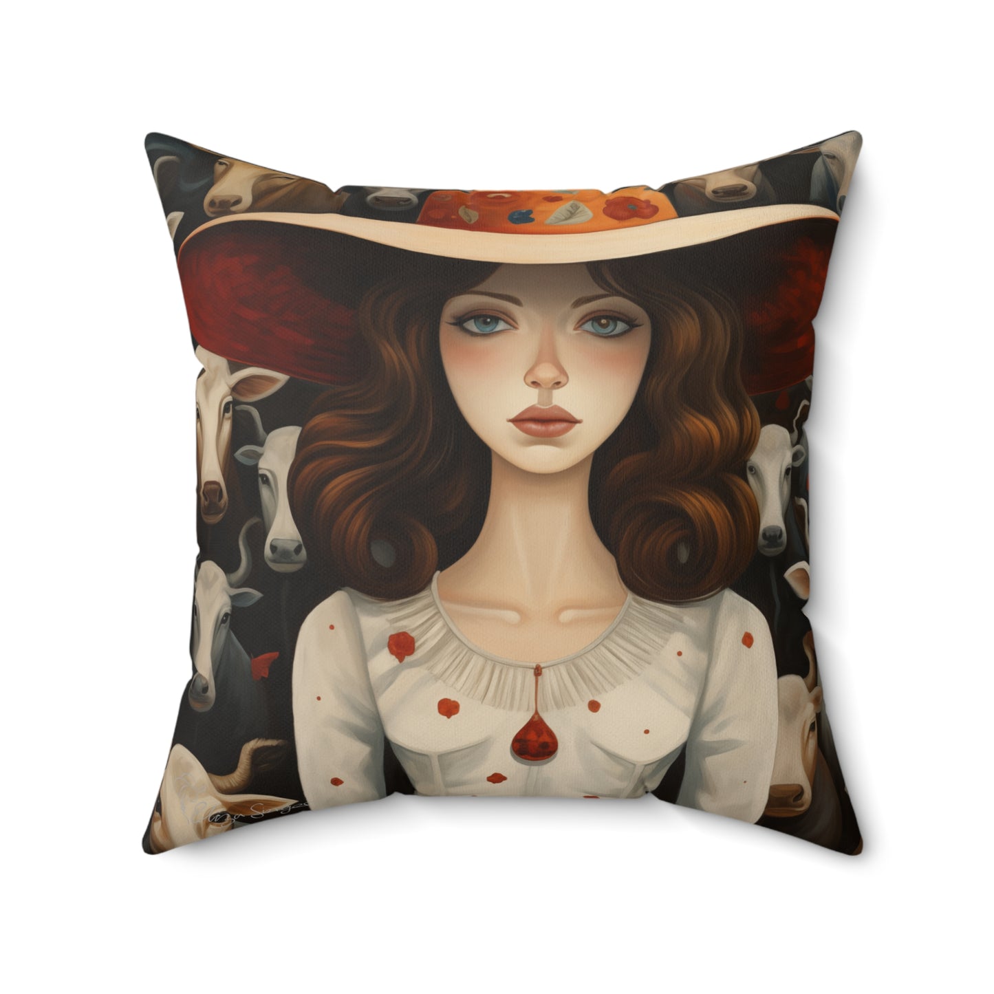 Headstrong Holly's Folk Art Pillow