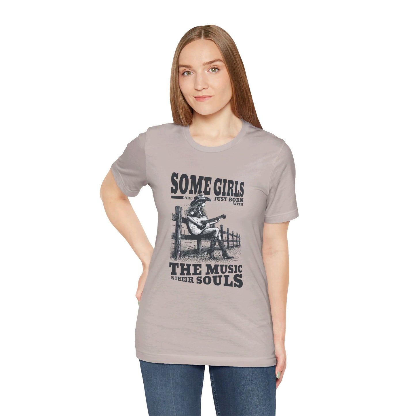 Music in Her Soul: Bella Canvas T-shirt with Cowgirl