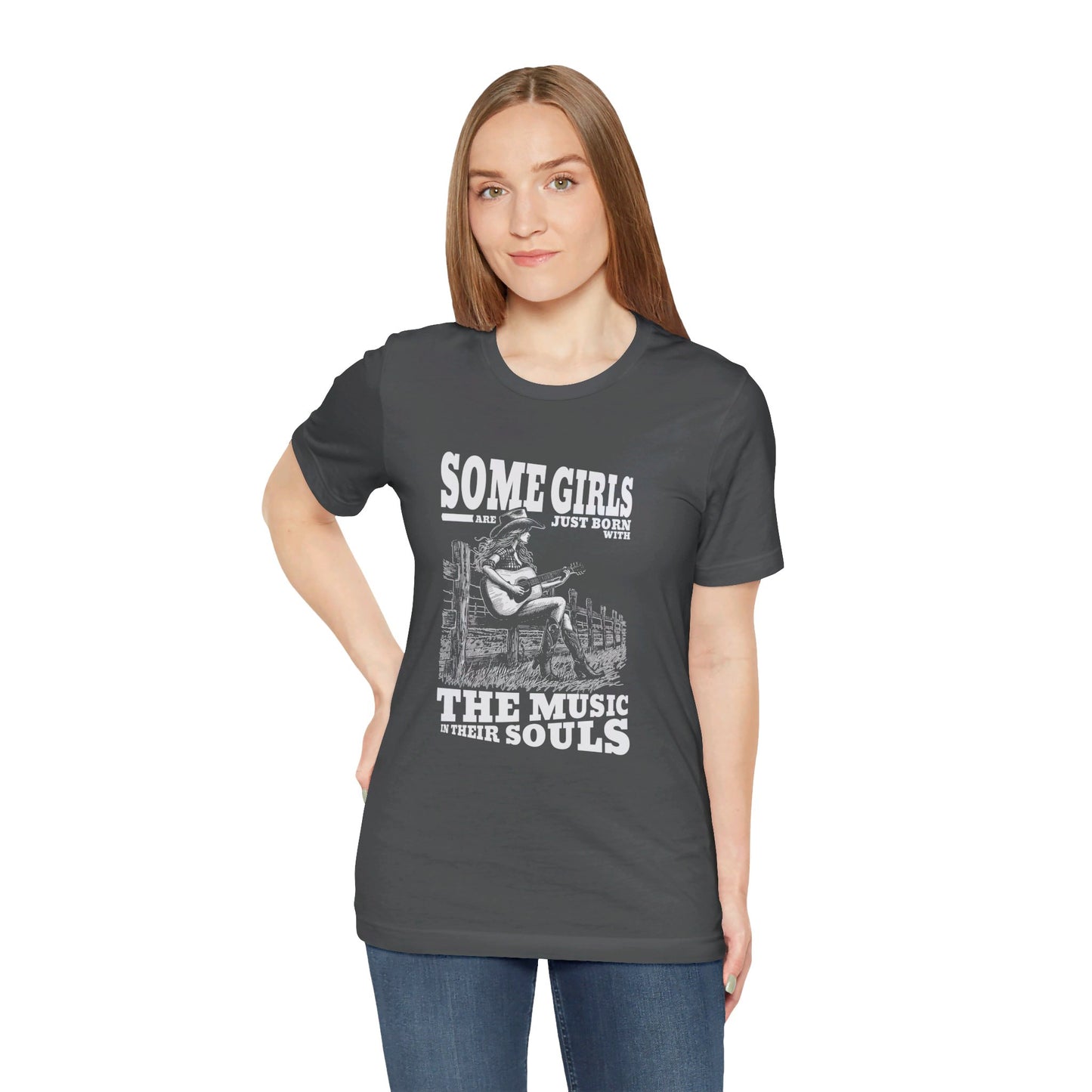 Music in Her Soul: Bella Canvas T-shirt with Cowgirl