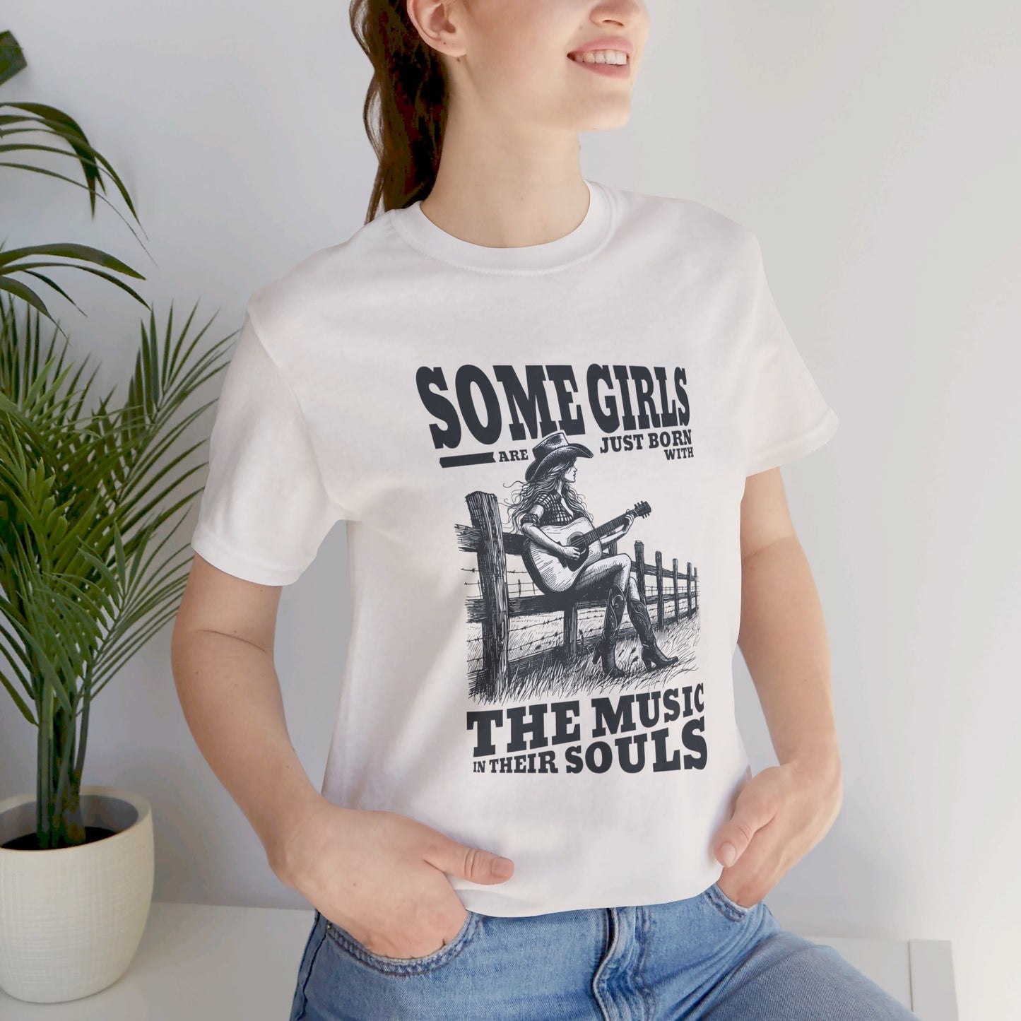 Music in Her Soul: Bella Canvas T-shirt with Cowgirl