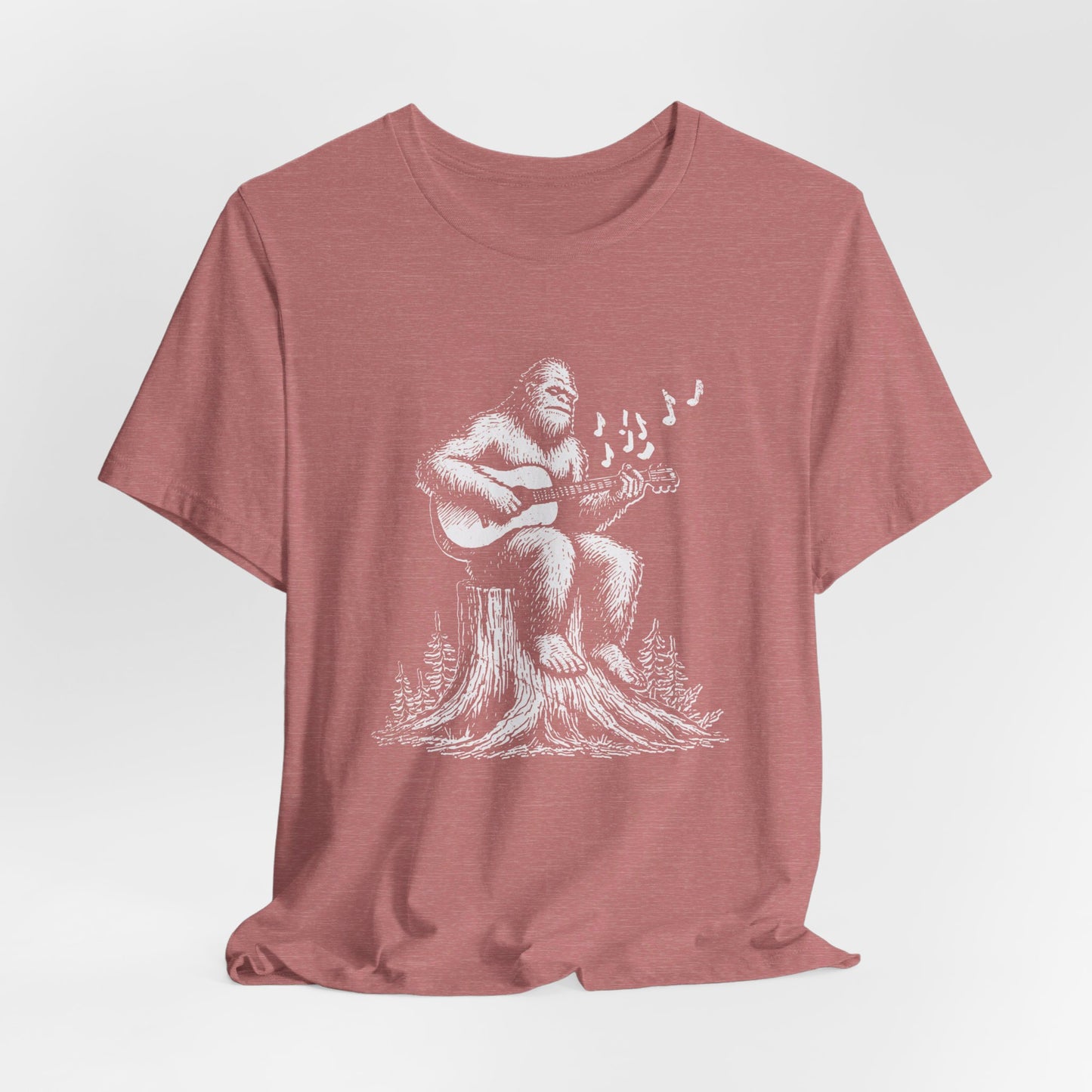 Sasquatch Serenade: Bella Canvas T-shirt with Bigfoot