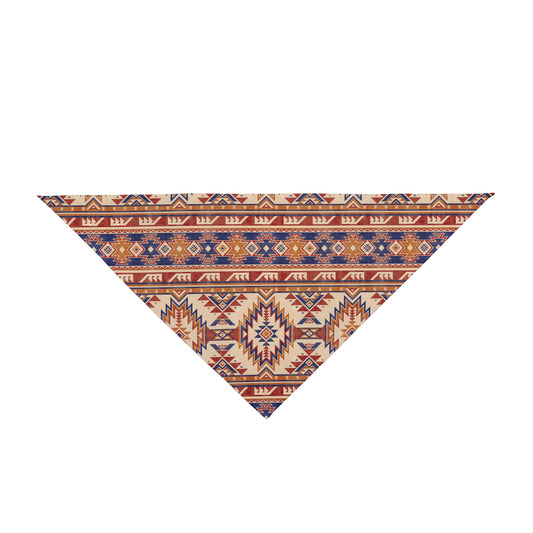 Infuse a touch of tribal flair into your dog's wardrobe with our Tribal Aztec Dog Bandana/Wild Rag. The tribal Aztec style design adds an eclectic and stylish vibe. Crafted from soft-spun polyester, this wild rag ensures comfort and durability. Make a statement on every stroll with this exclusive design, available only at Eliza Singer.