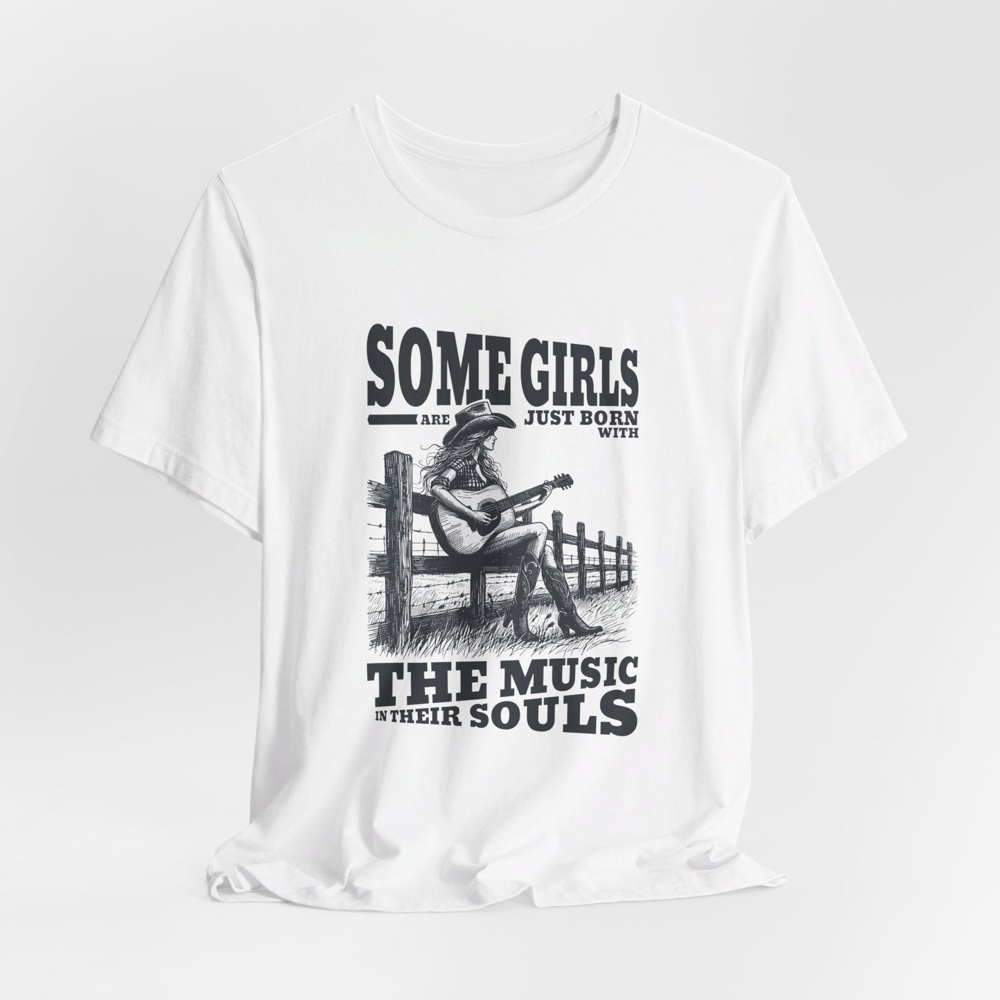 Music in Her Soul: Bella Canvas T-shirt with Cowgirl