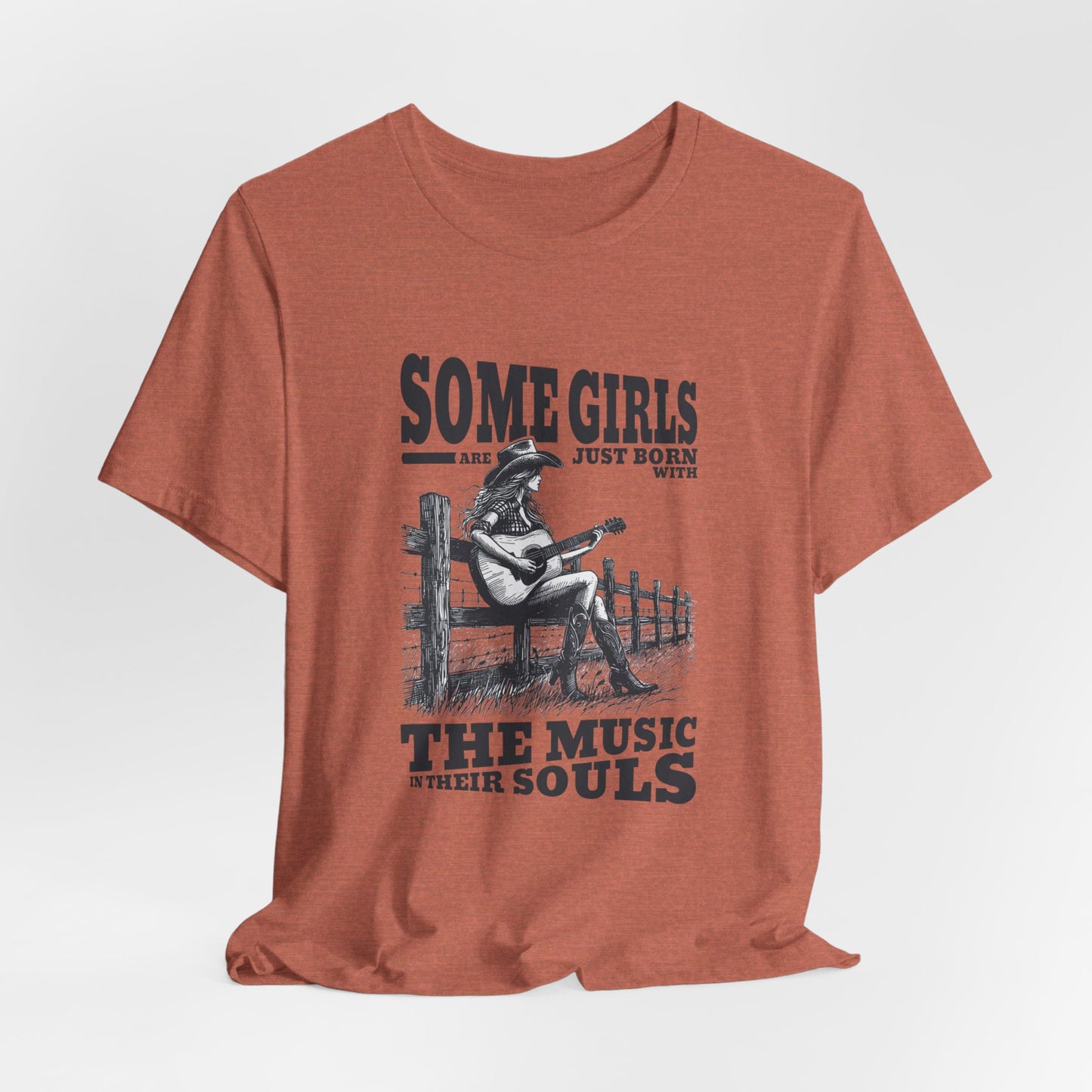 Music in Her Soul: Bella Canvas T-shirt with Cowgirl