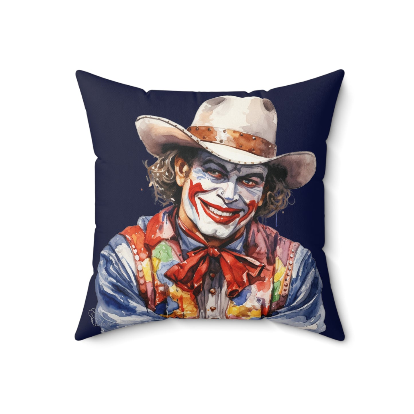 Dark Blue Rodeo Clown Indoor Pillow