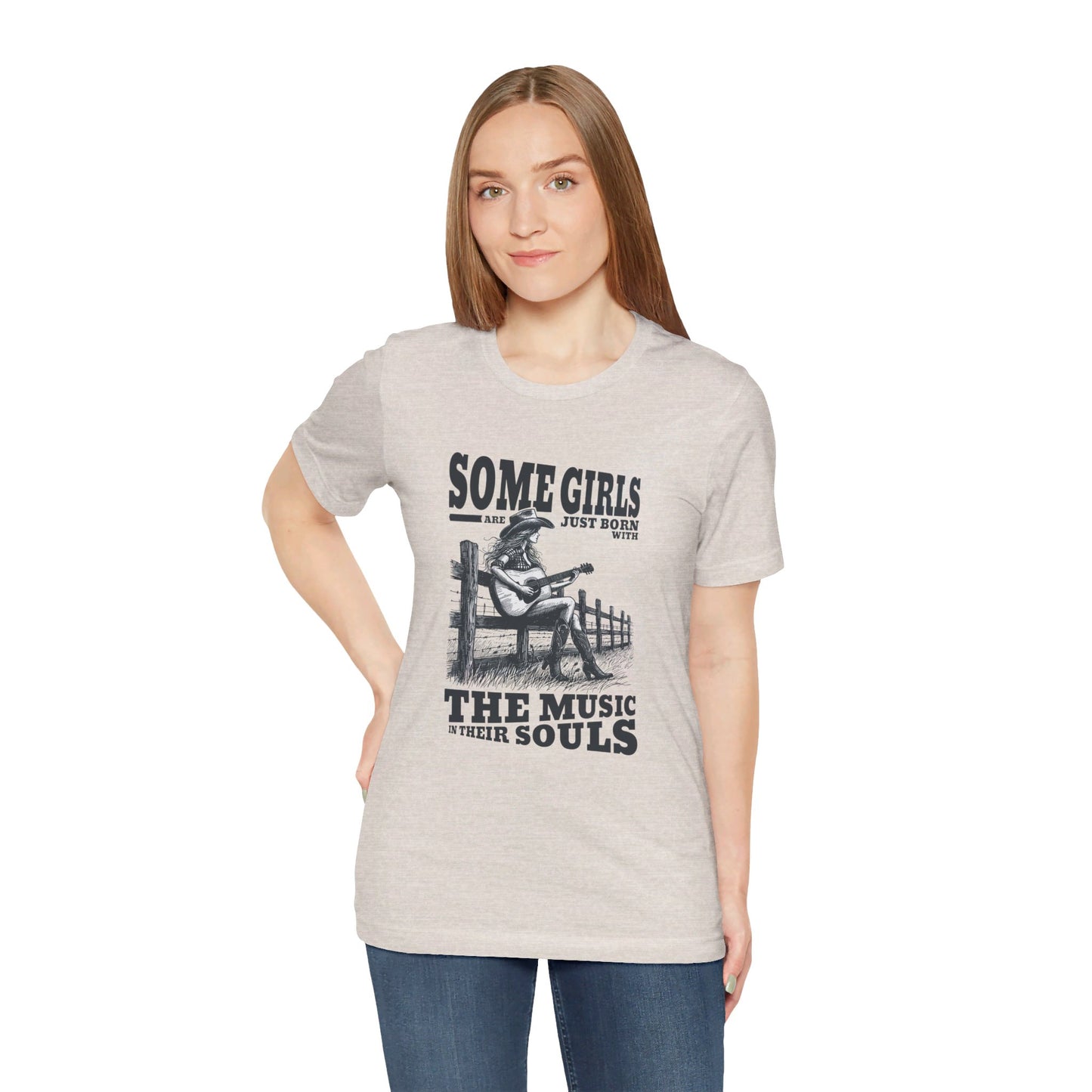 Music in Her Soul: Bella Canvas T-shirt with Cowgirl