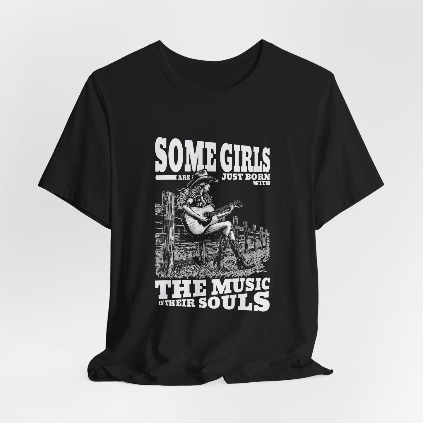 Music in Her Soul: Bella Canvas T-shirt with Cowgirl