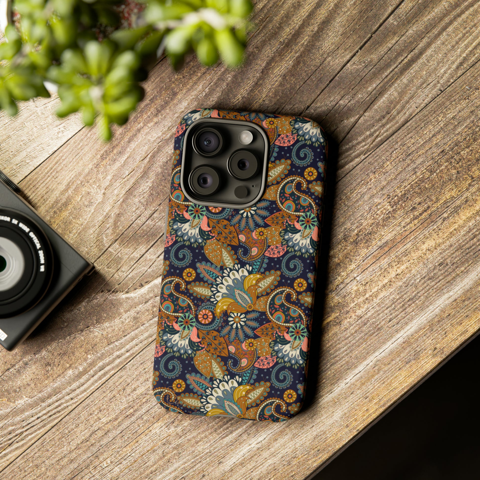 Paisley Bouquet iPhone Tough Protective Cover. A fusion of Flowers, Boho, and Paisley in a Western design. Compatible with iPhone 15, 14, 13, 12, 11, XS, XR Pro/Max/Mini/P/Plus. Embrace Bohemian Elegance with Style and Durability. #ElizaSinger #PhoneCase #BohoPaisley