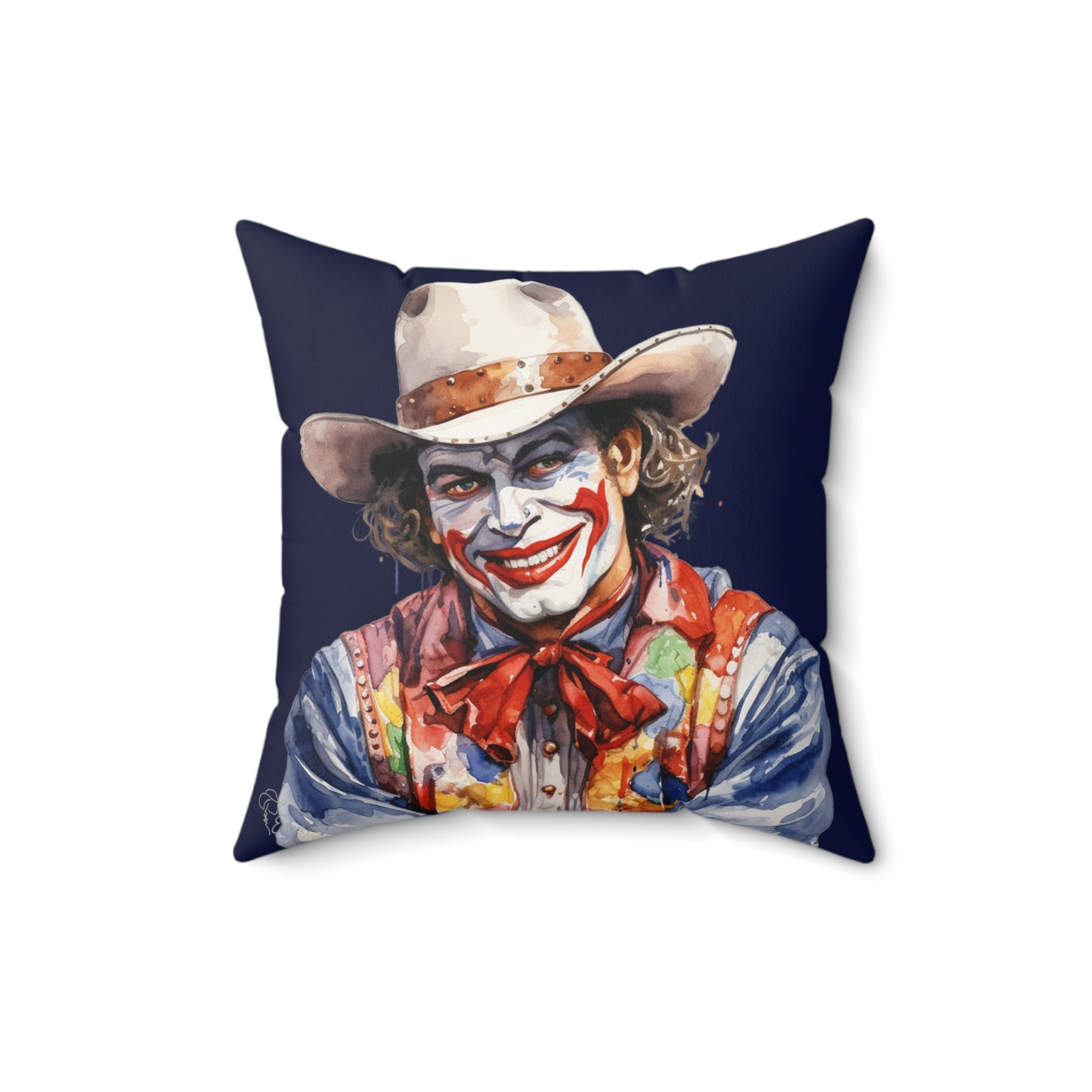 Dark Blue Rodeo Clown Indoor Pillow