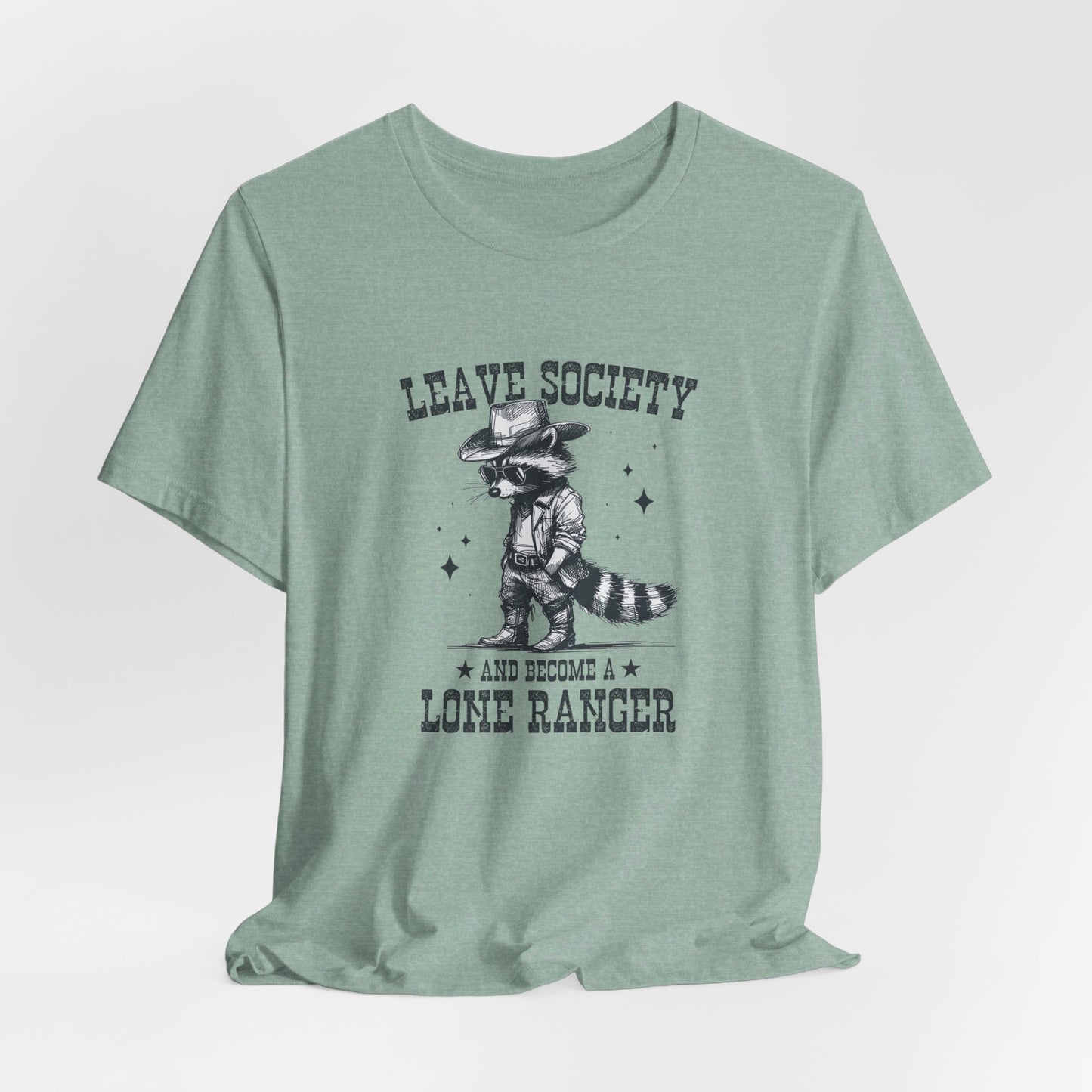 Lone Ranger: Bella Canvas T-shirt with Cowboy Raccoon