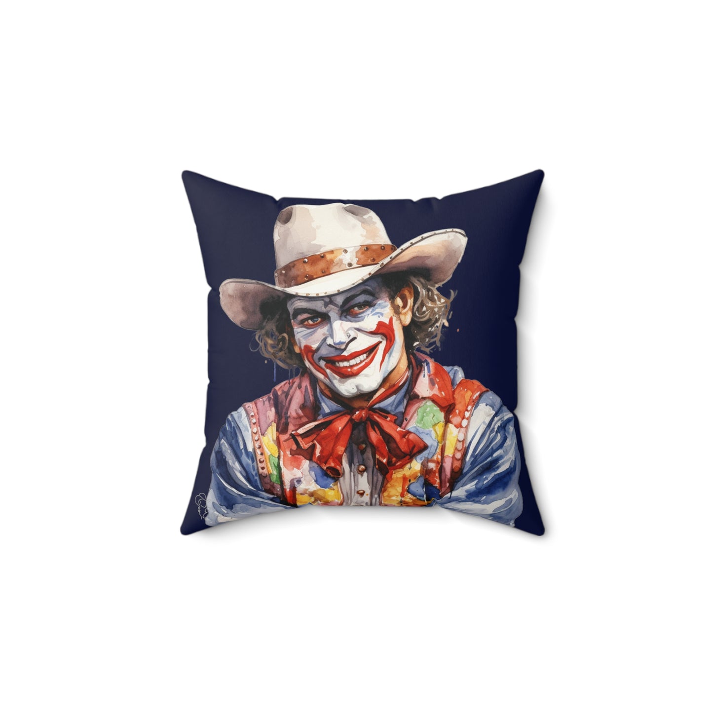 Dark Blue Rodeo Clown Indoor Pillow