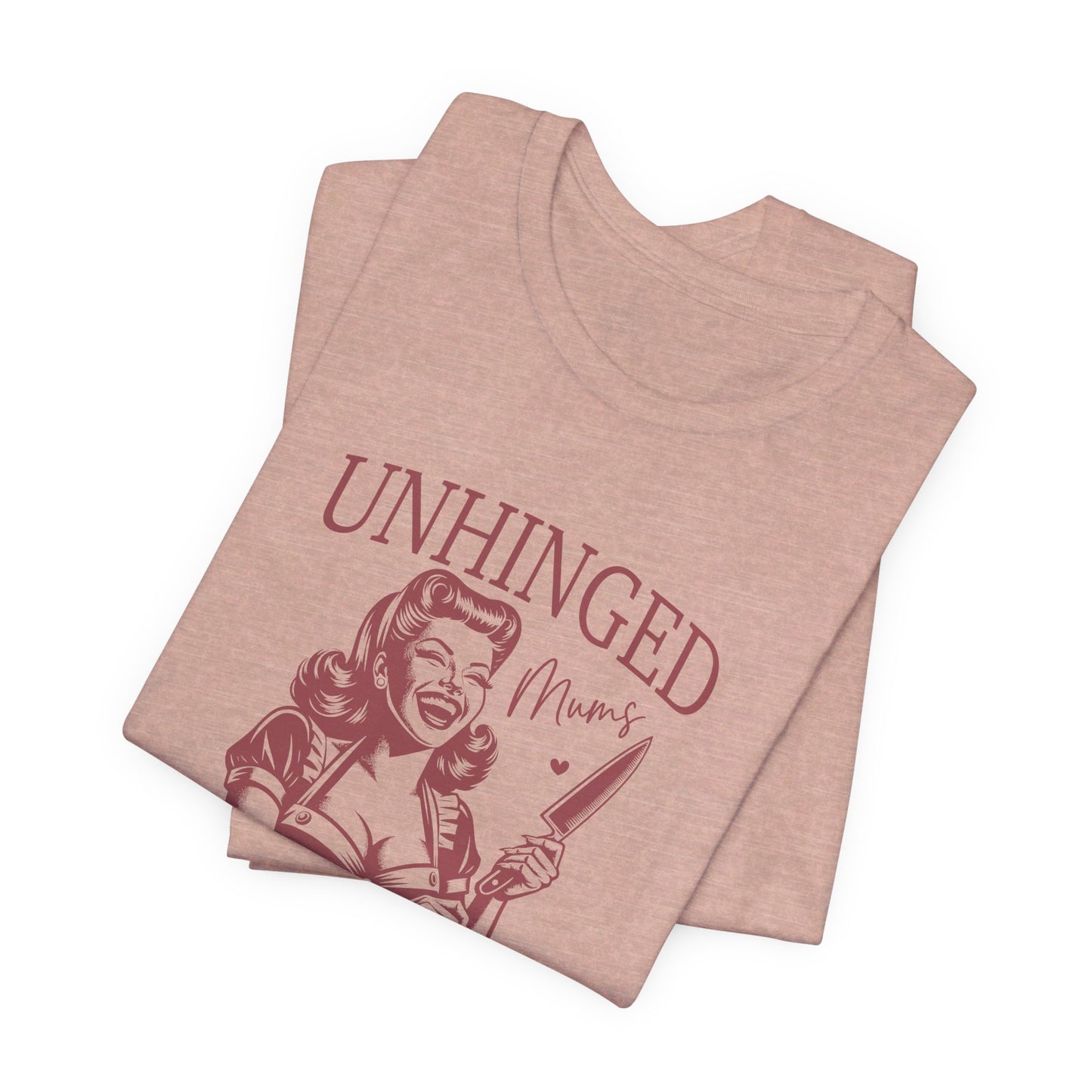 Unhinged Moms Club: Bella Canvas T-shirt with Pin-Up Style Woman