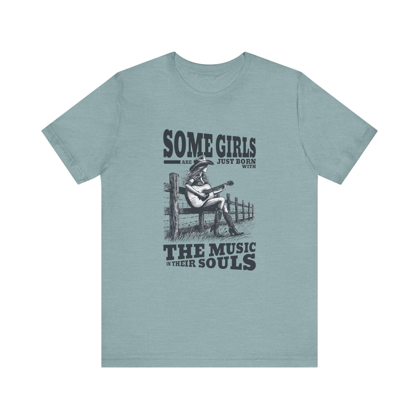 Music in Her Soul: Bella Canvas T-shirt with Cowgirl