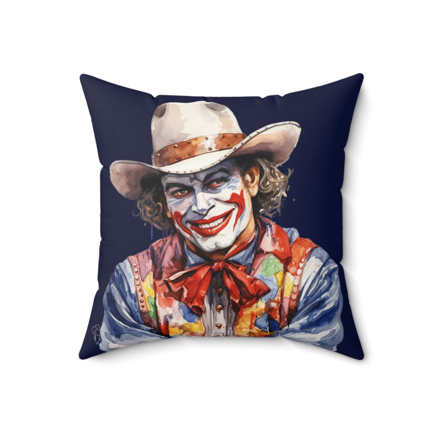 Dark Blue Rodeo Clown Indoor Pillow