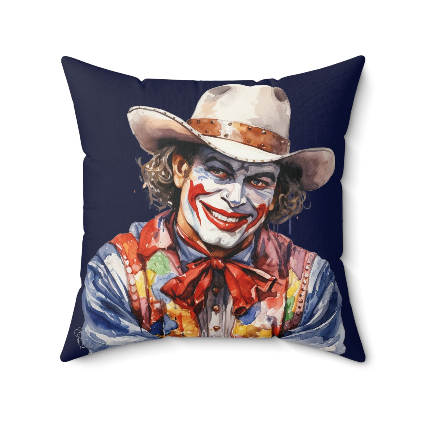 Dark Blue Rodeo Clown Indoor Pillow