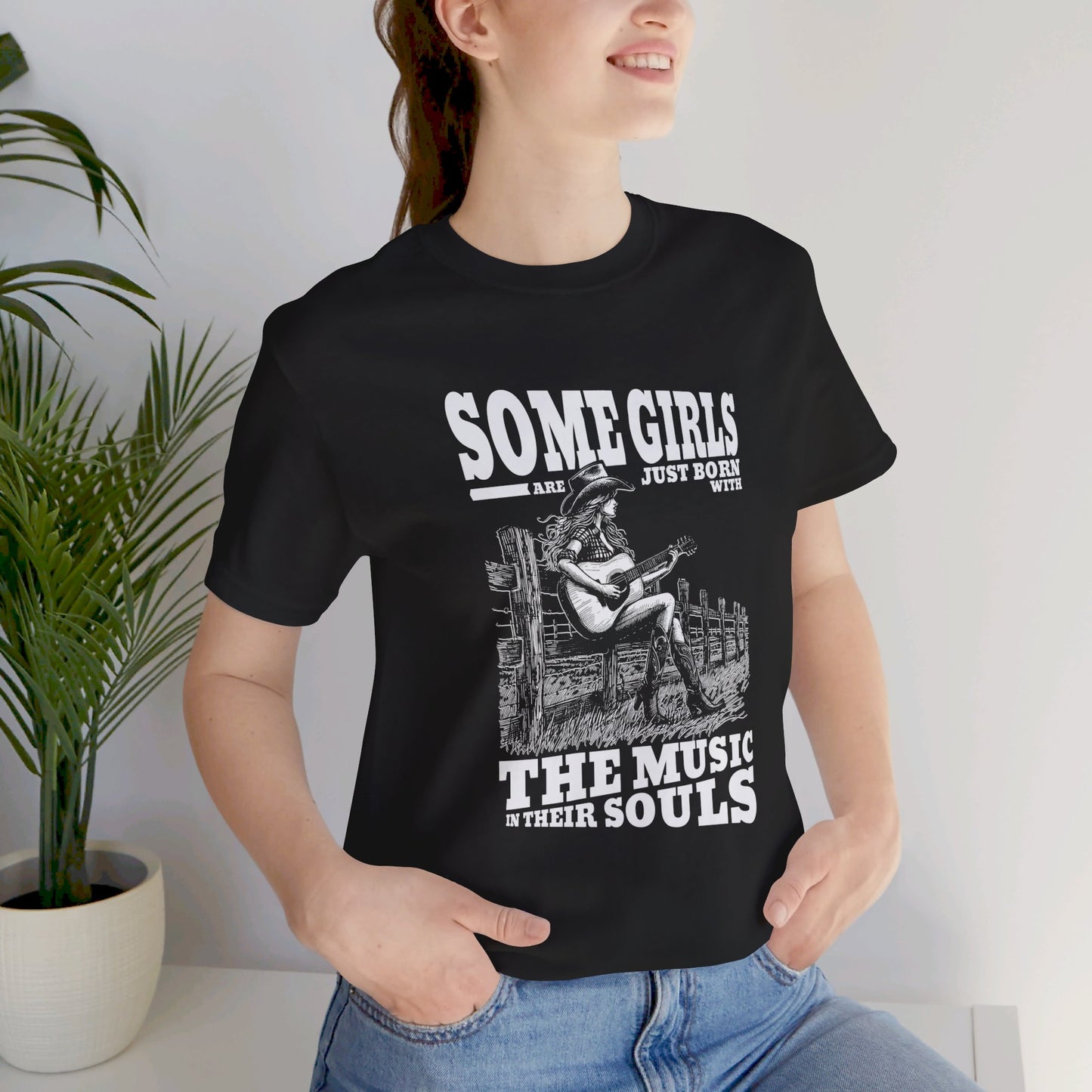 Music in Her Soul: Bella Canvas T-shirt with Cowgirl