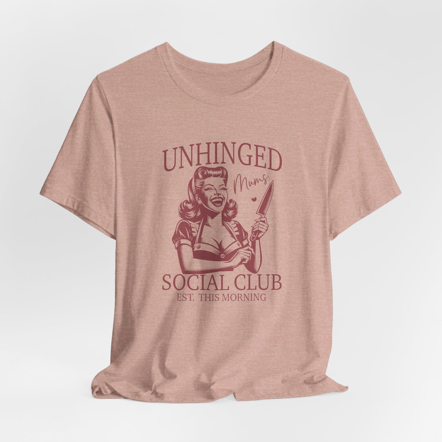 Unhinged Moms Club: Bella Canvas T-shirt with Pin-Up Style Woman