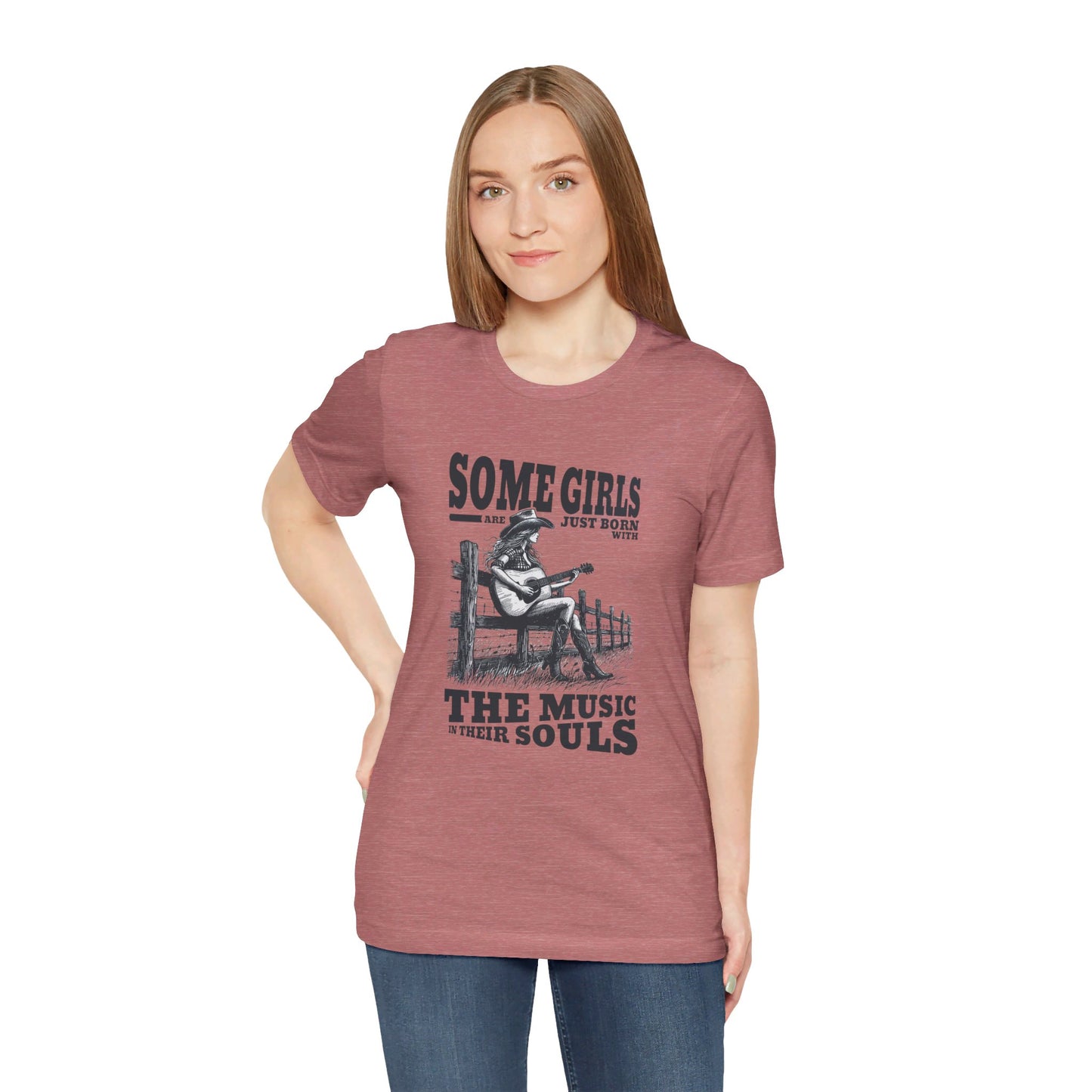 Music in Her Soul: Bella Canvas T-shirt with Cowgirl