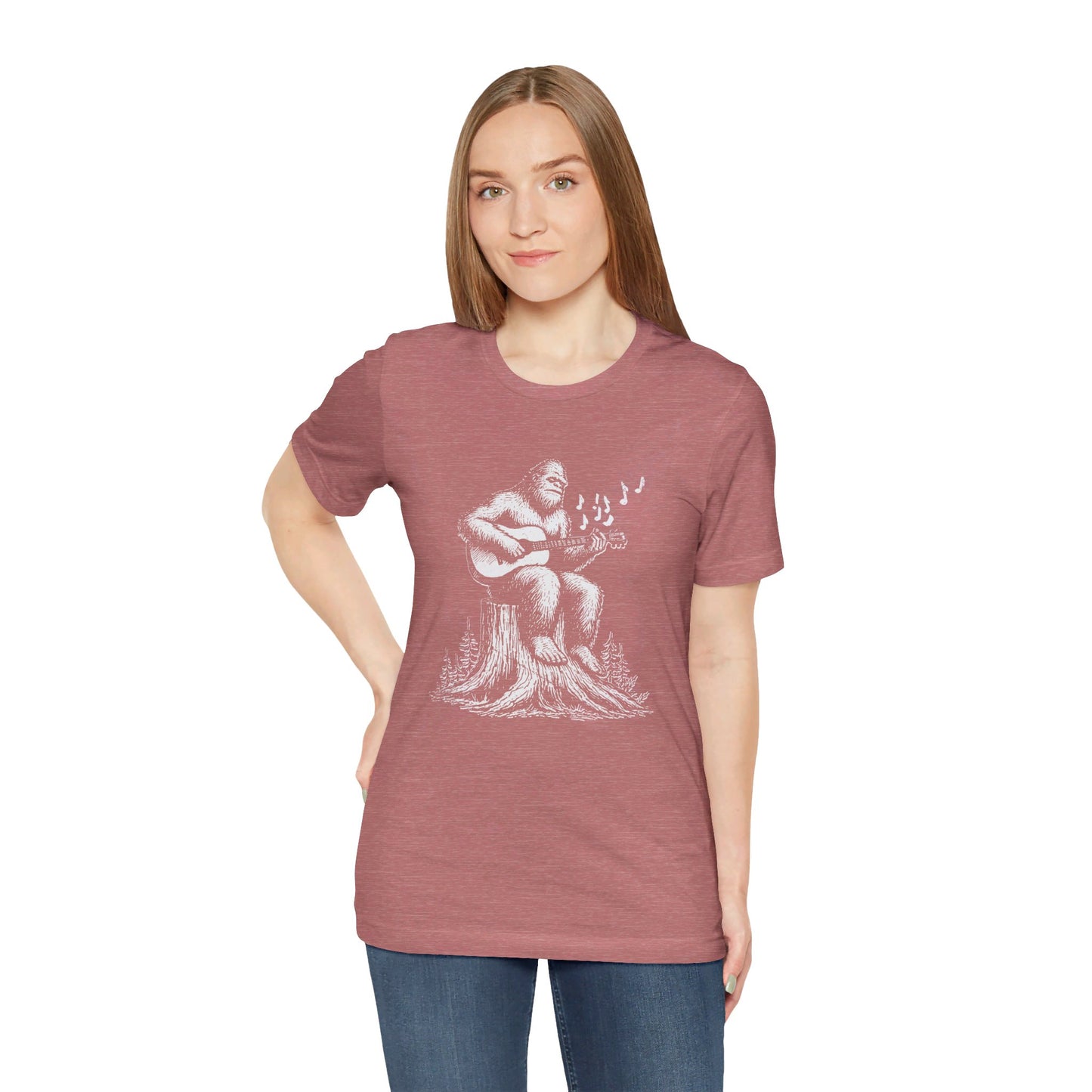 Sasquatch Serenade: Bella Canvas T-shirt with Bigfoot