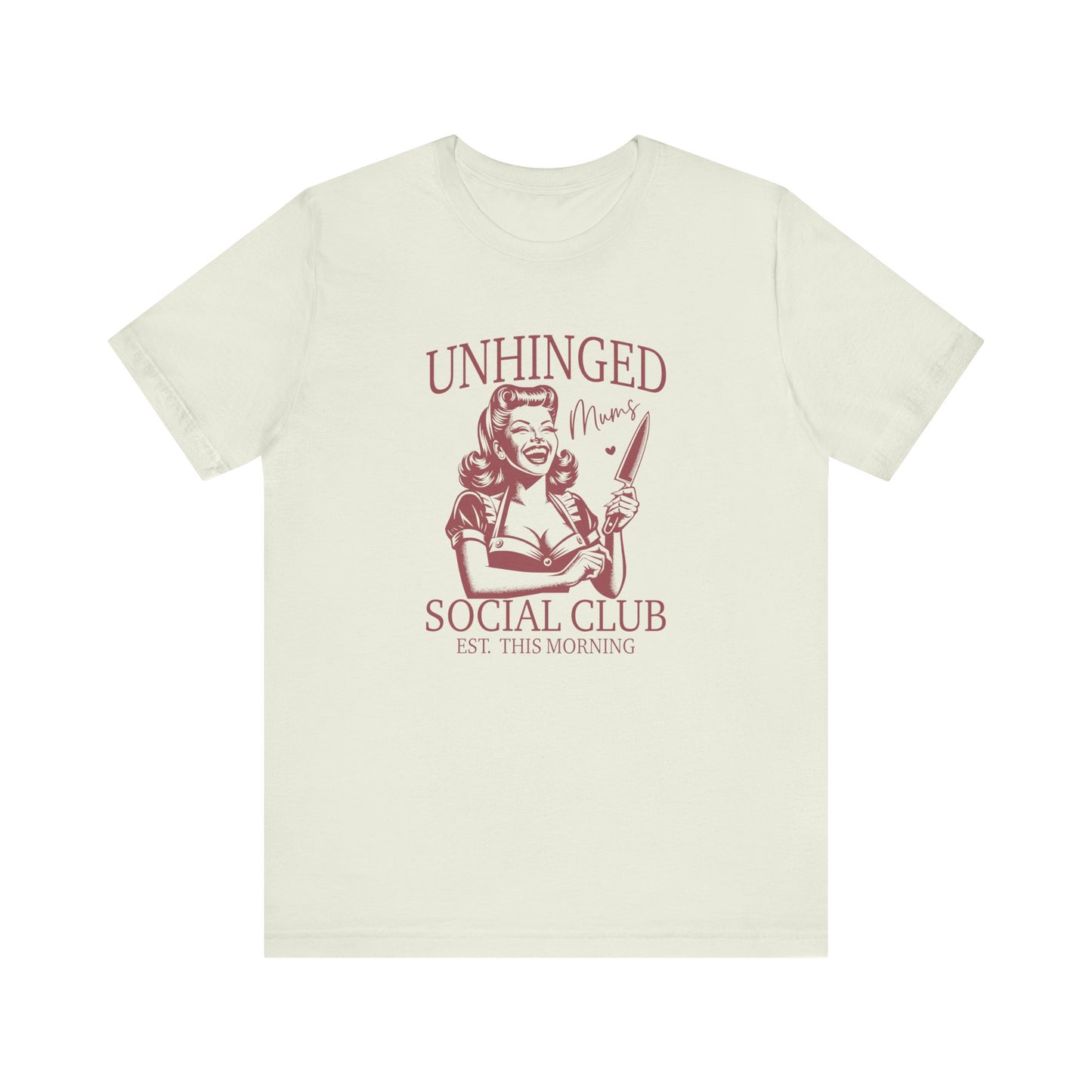 Unhinged Moms Club: Bella Canvas T-shirt with Pin-Up Style Woman