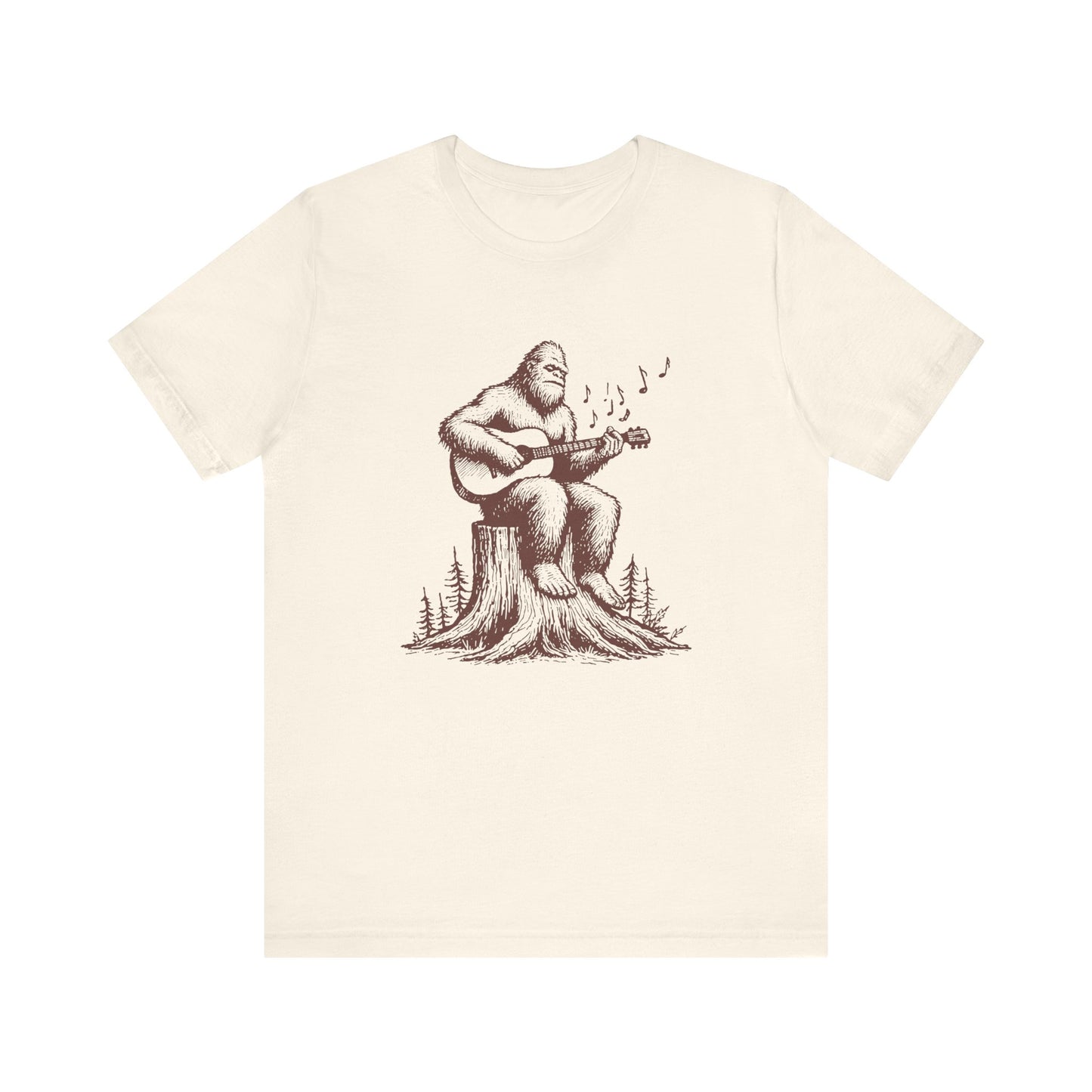 Sasquatch Serenade: Bella Canvas T-shirt with Bigfoot