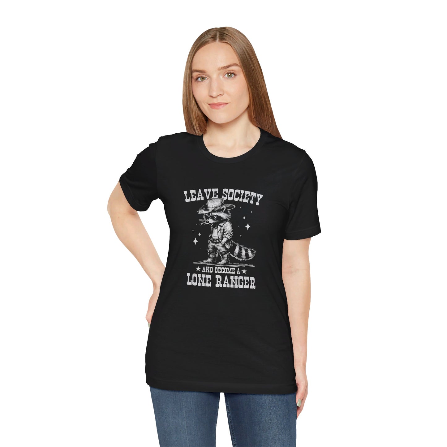 Lone Ranger: Bella Canvas T-shirt with Cowboy Raccoon