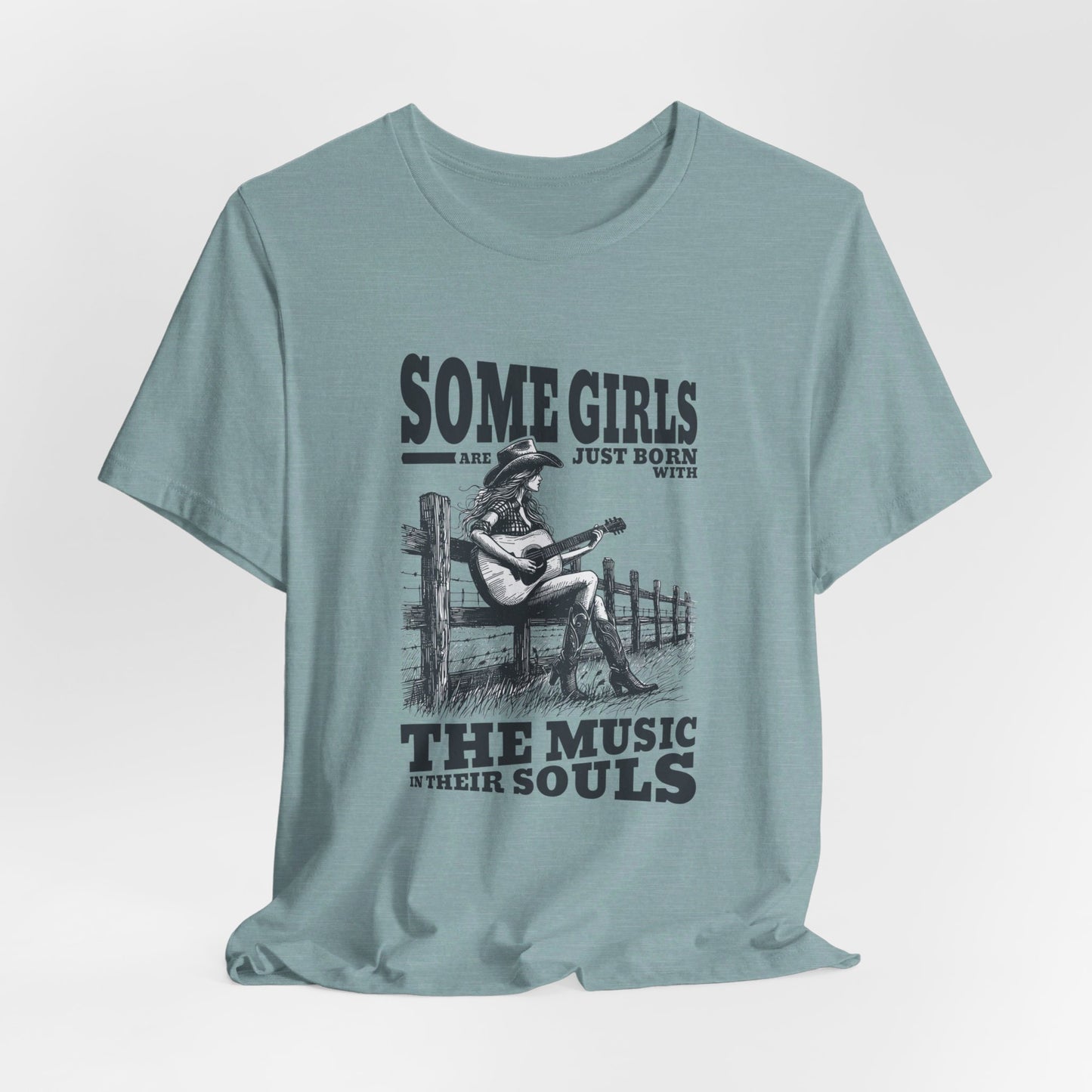 Music in Her Soul: Bella Canvas T-shirt with Cowgirl