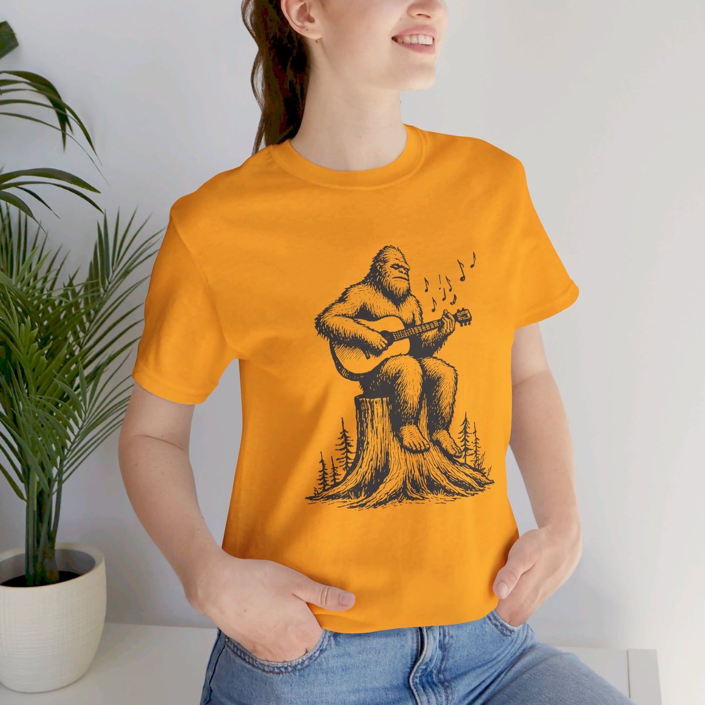 Sasquatch Serenade: Bella Canvas T-shirt with Bigfoot