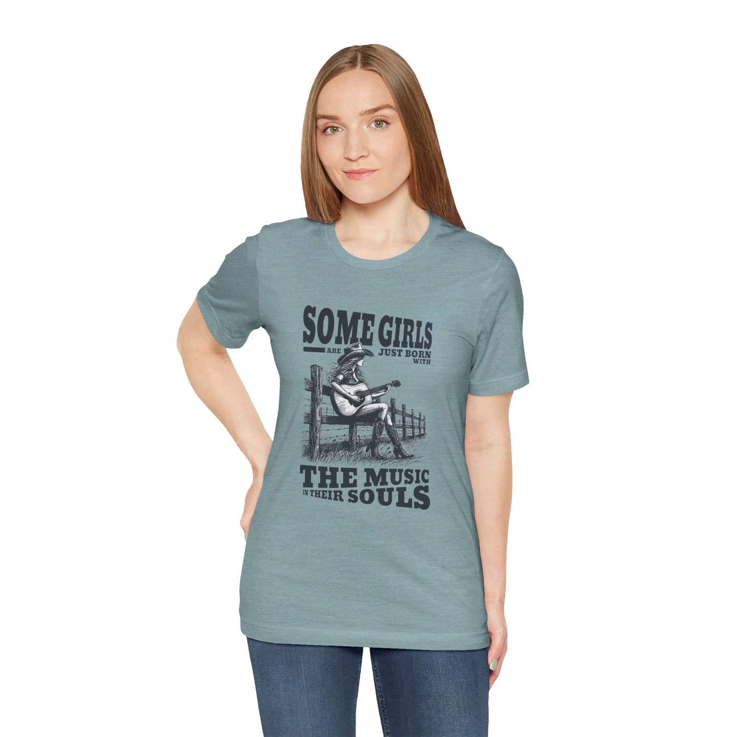 Music in Her Soul: Bella Canvas T-shirt with Cowgirl