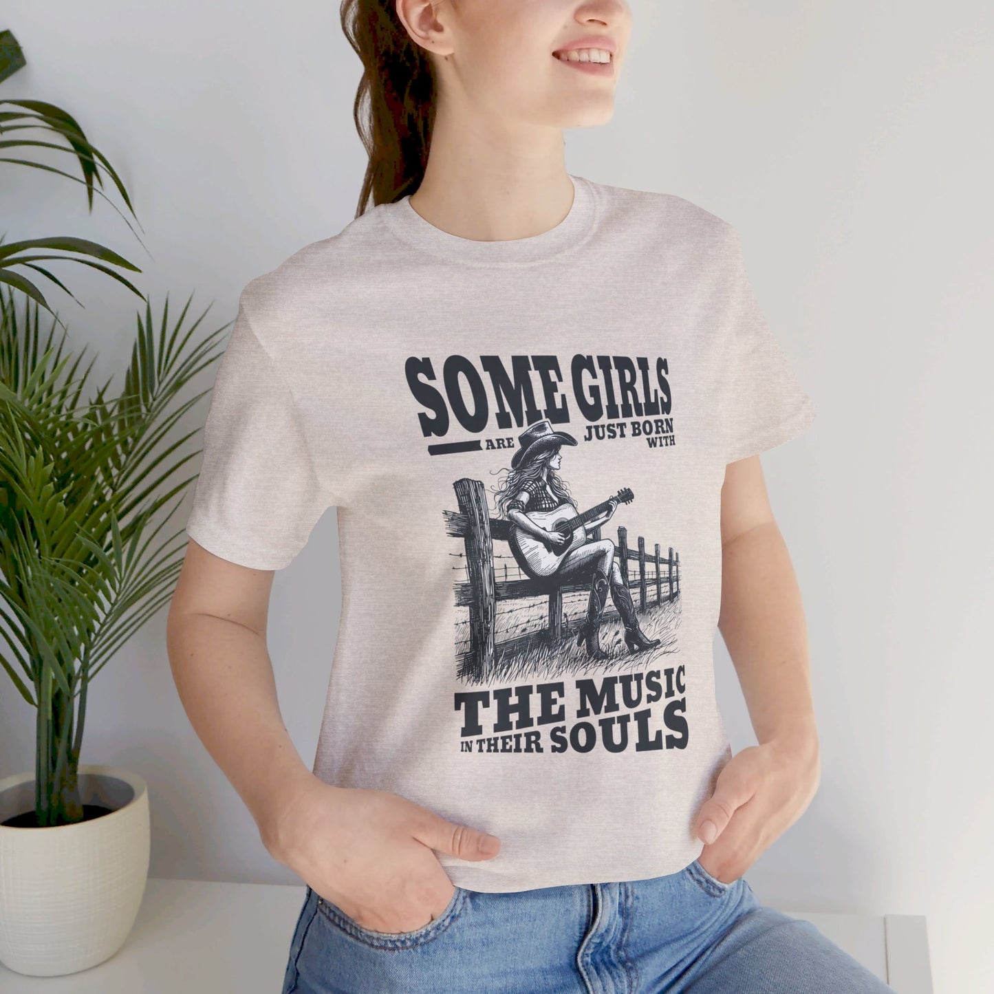 Music in Her Soul: Bella Canvas T-shirt with Cowgirl