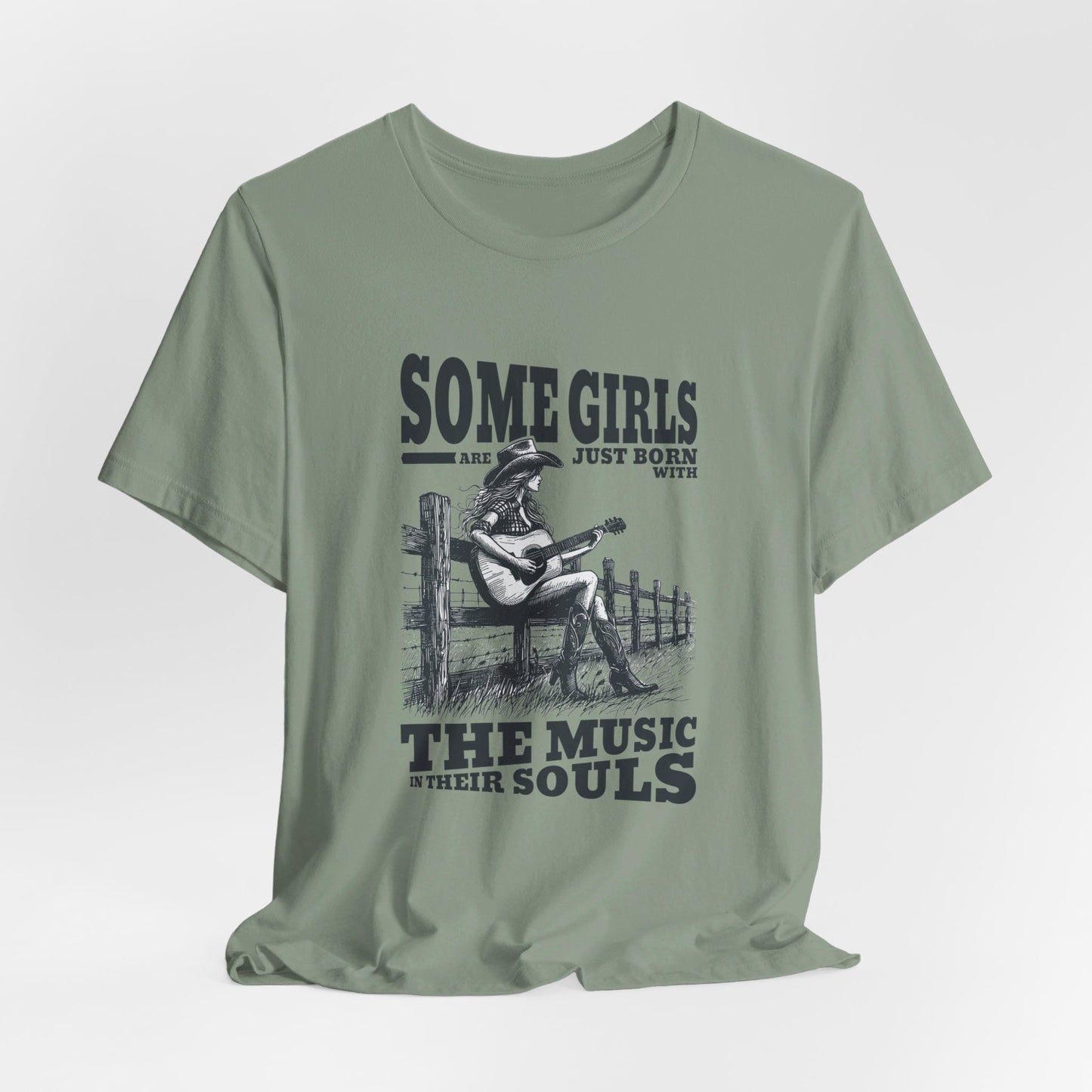 Music in Her Soul: Bella Canvas T-shirt with Cowgirl