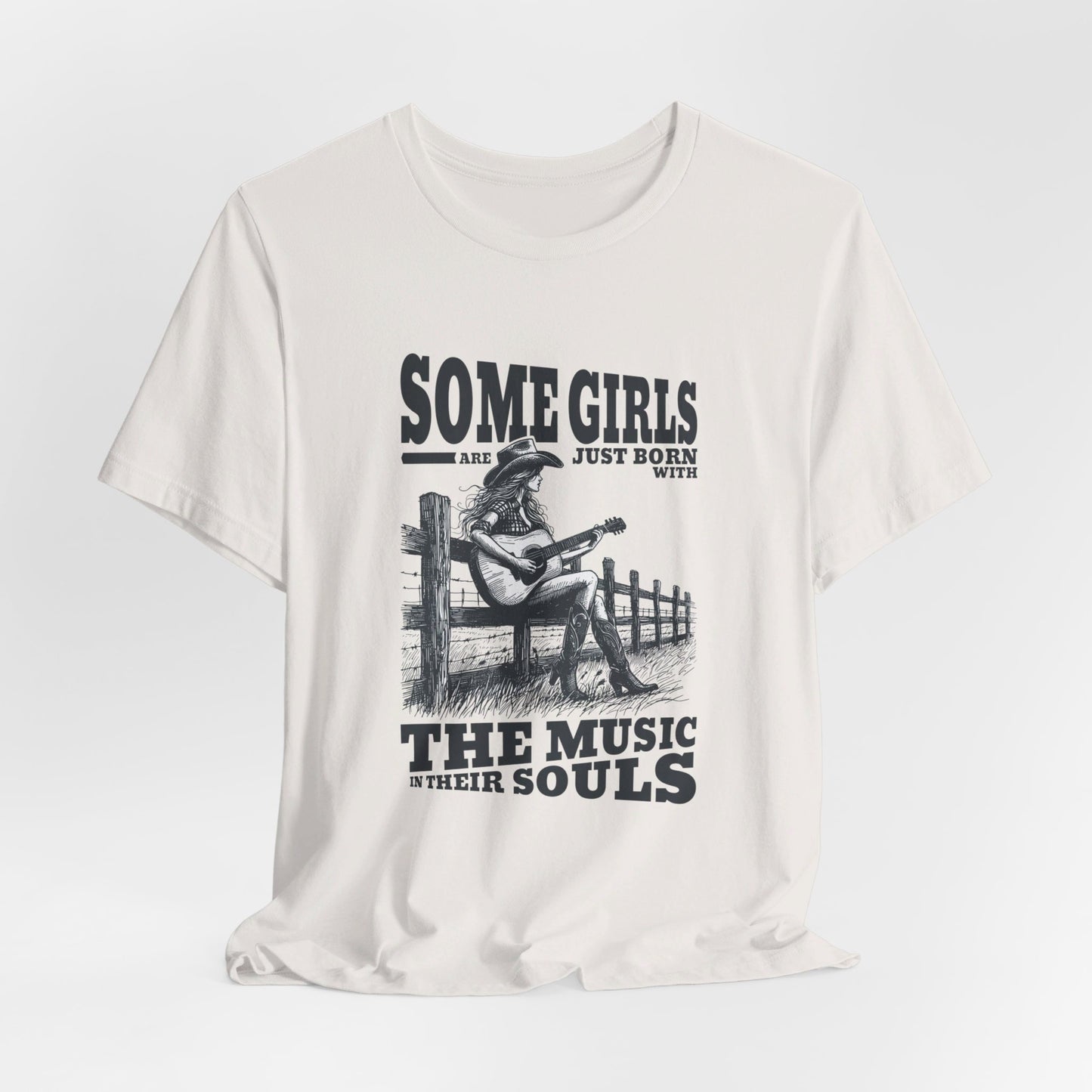 Music in Her Soul: Bella Canvas T-shirt with Cowgirl