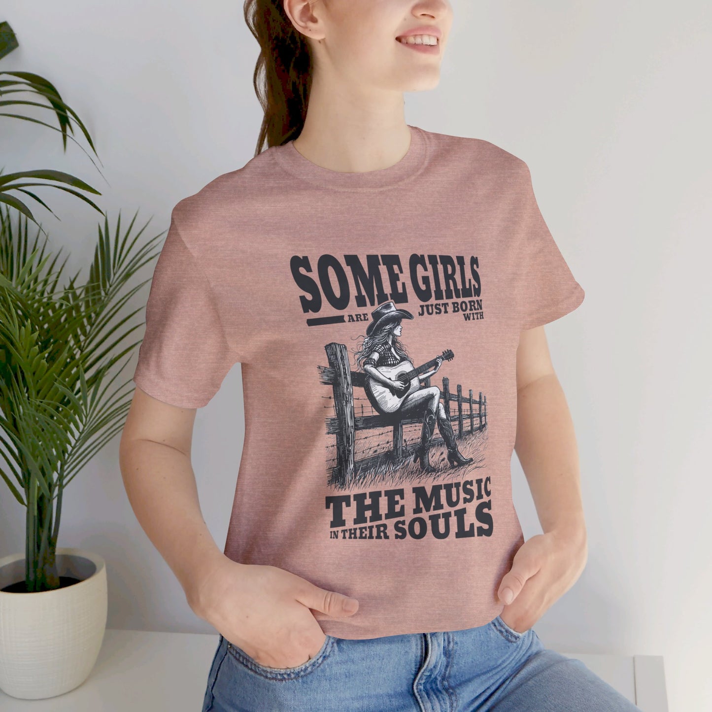 Music in Her Soul: Bella Canvas T-shirt with Cowgirl