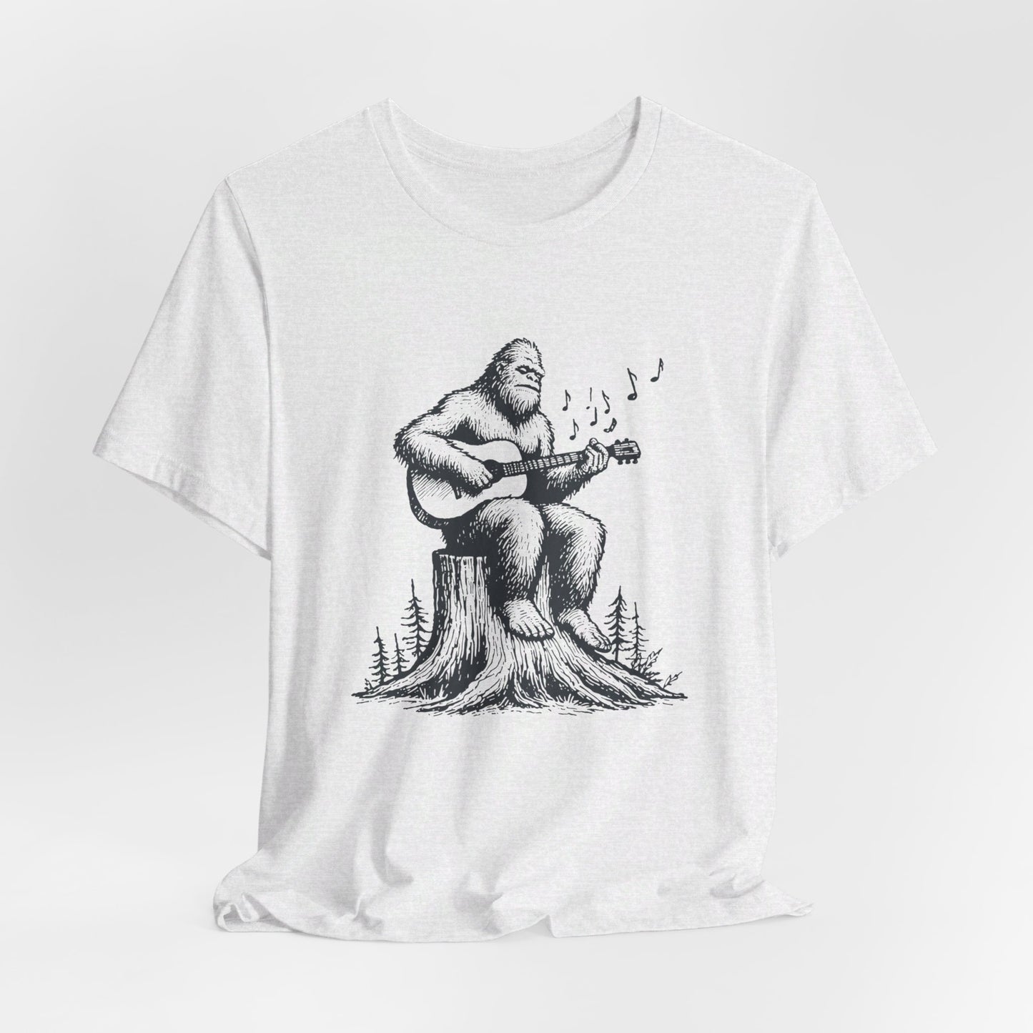 Sasquatch Serenade: Bella Canvas T-shirt with Bigfoot