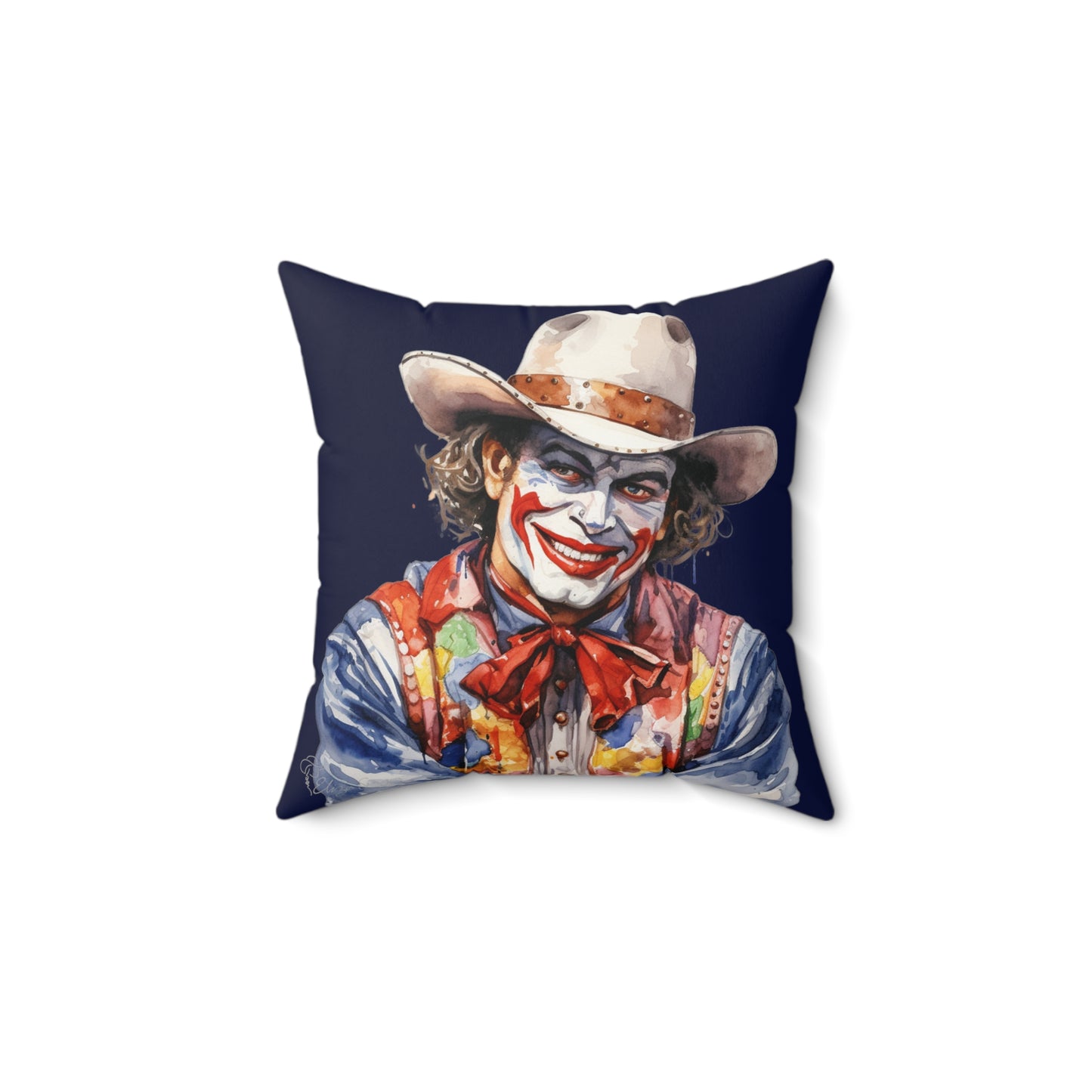 Dark Blue Rodeo Clown Indoor Pillow