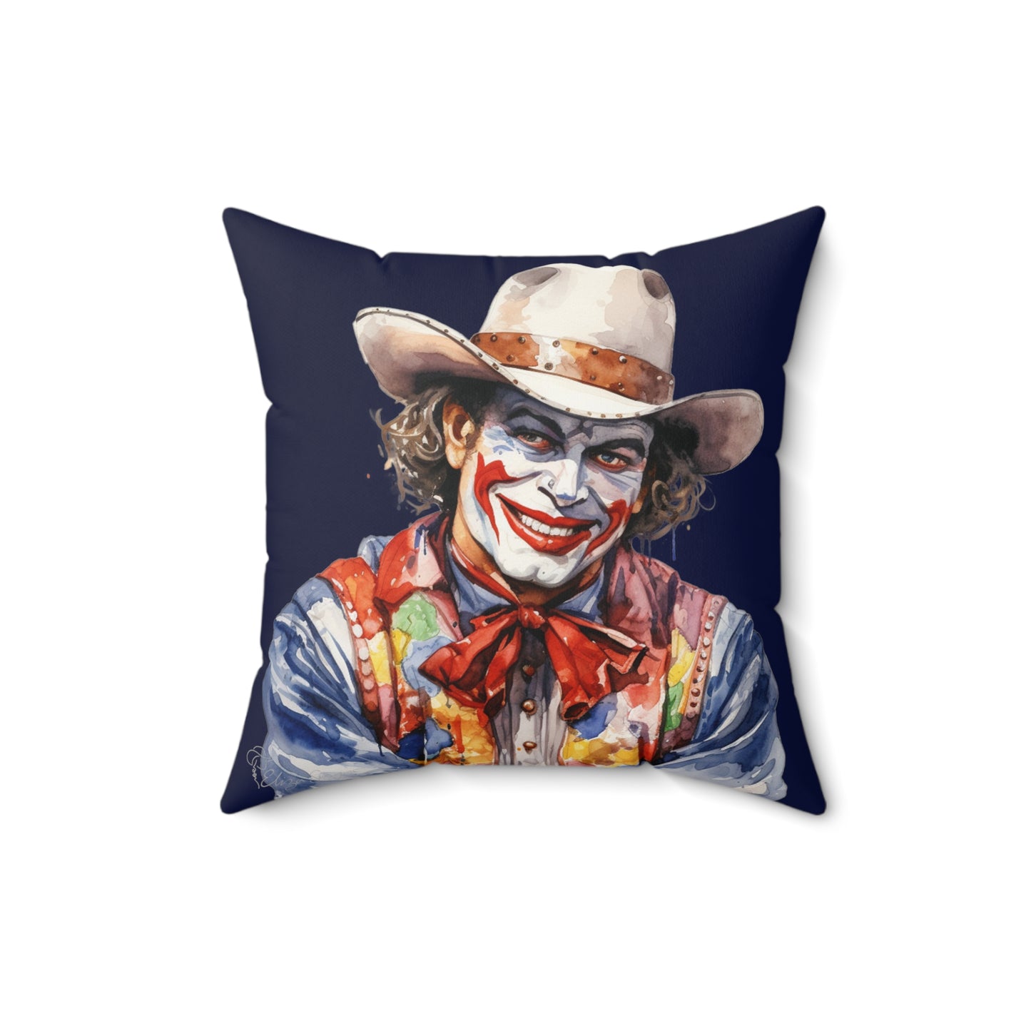 Dark Blue Rodeo Clown Indoor Pillow