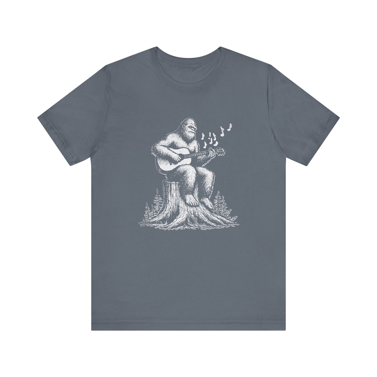 Sasquatch Serenade: Bella Canvas T-shirt with Bigfoot