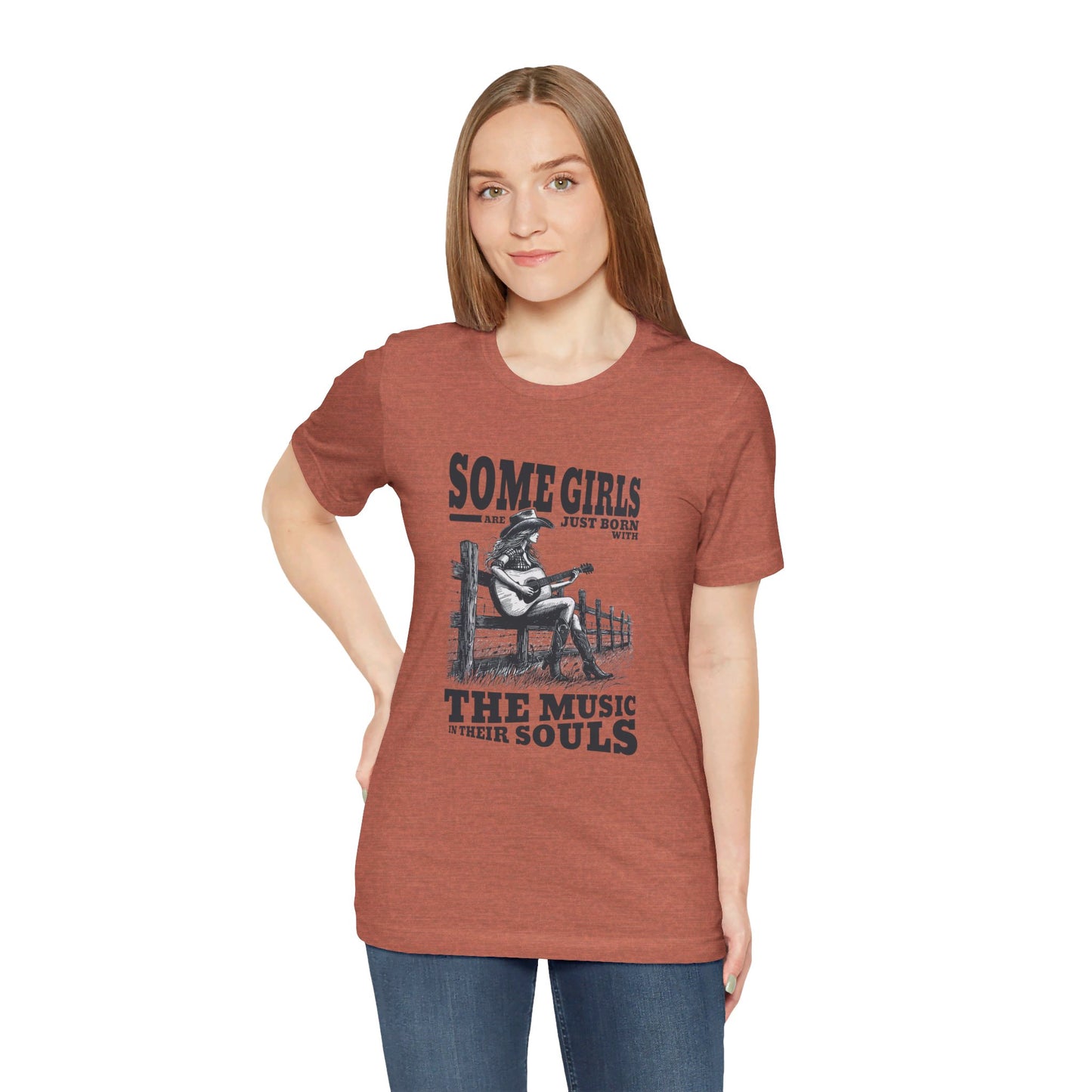 Music in Her Soul: Bella Canvas T-shirt with Cowgirl