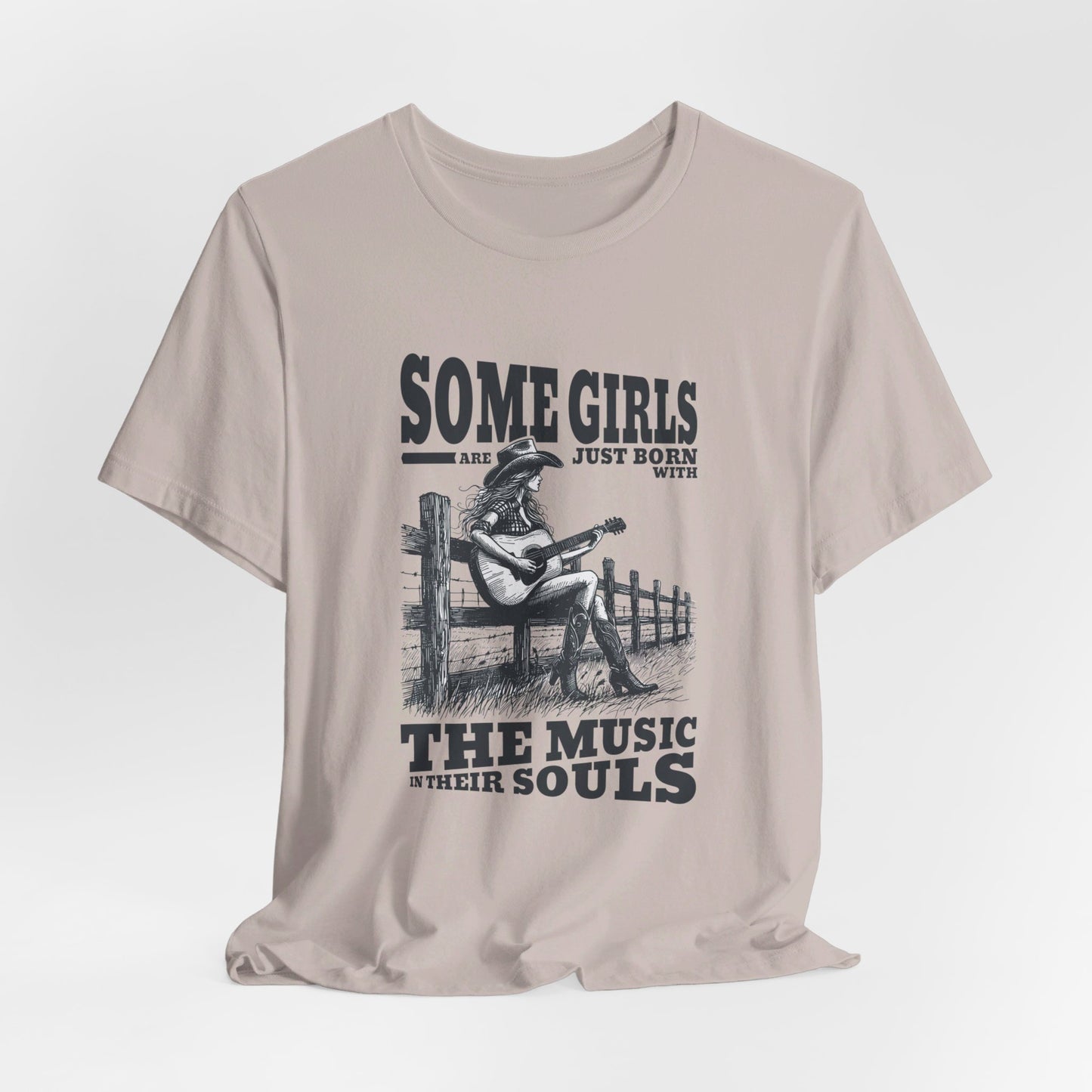 Music in Her Soul: Bella Canvas T-shirt with Cowgirl