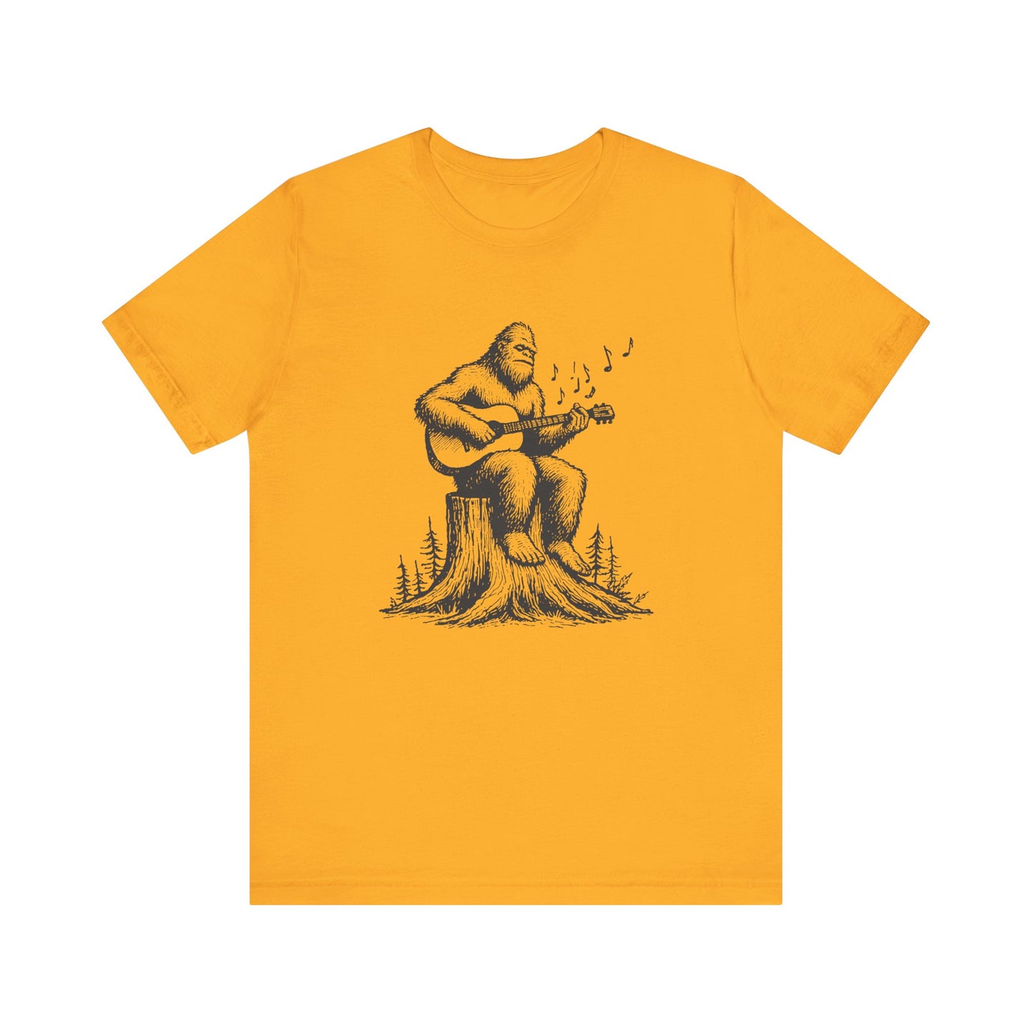 Sasquatch Serenade: Bella Canvas T-shirt with Bigfoot