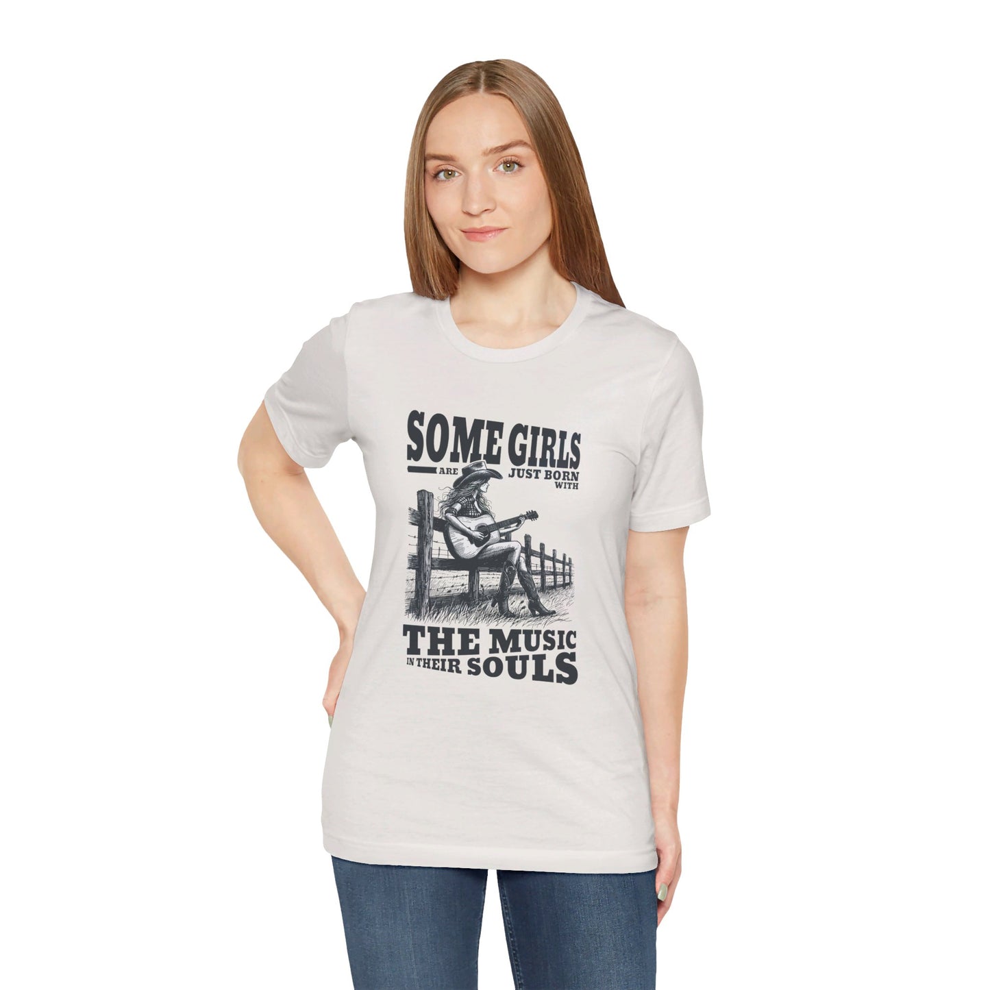 Music in Her Soul: Bella Canvas T-shirt with Cowgirl